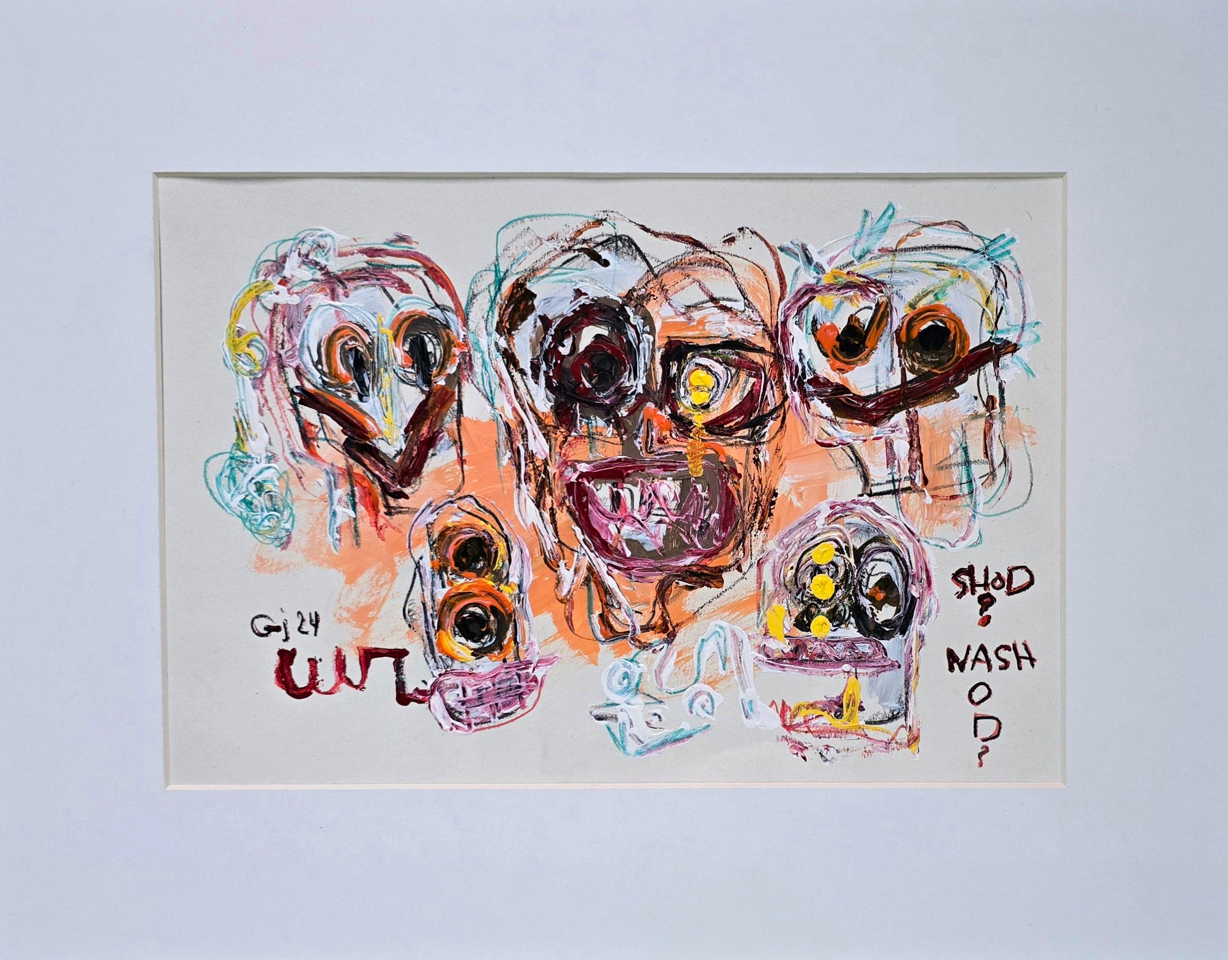 San Minecraft XXXII (Abstracto gestual, Artista persa, 20% DE DESCUENTO) - Painting de Golfam Jozdani