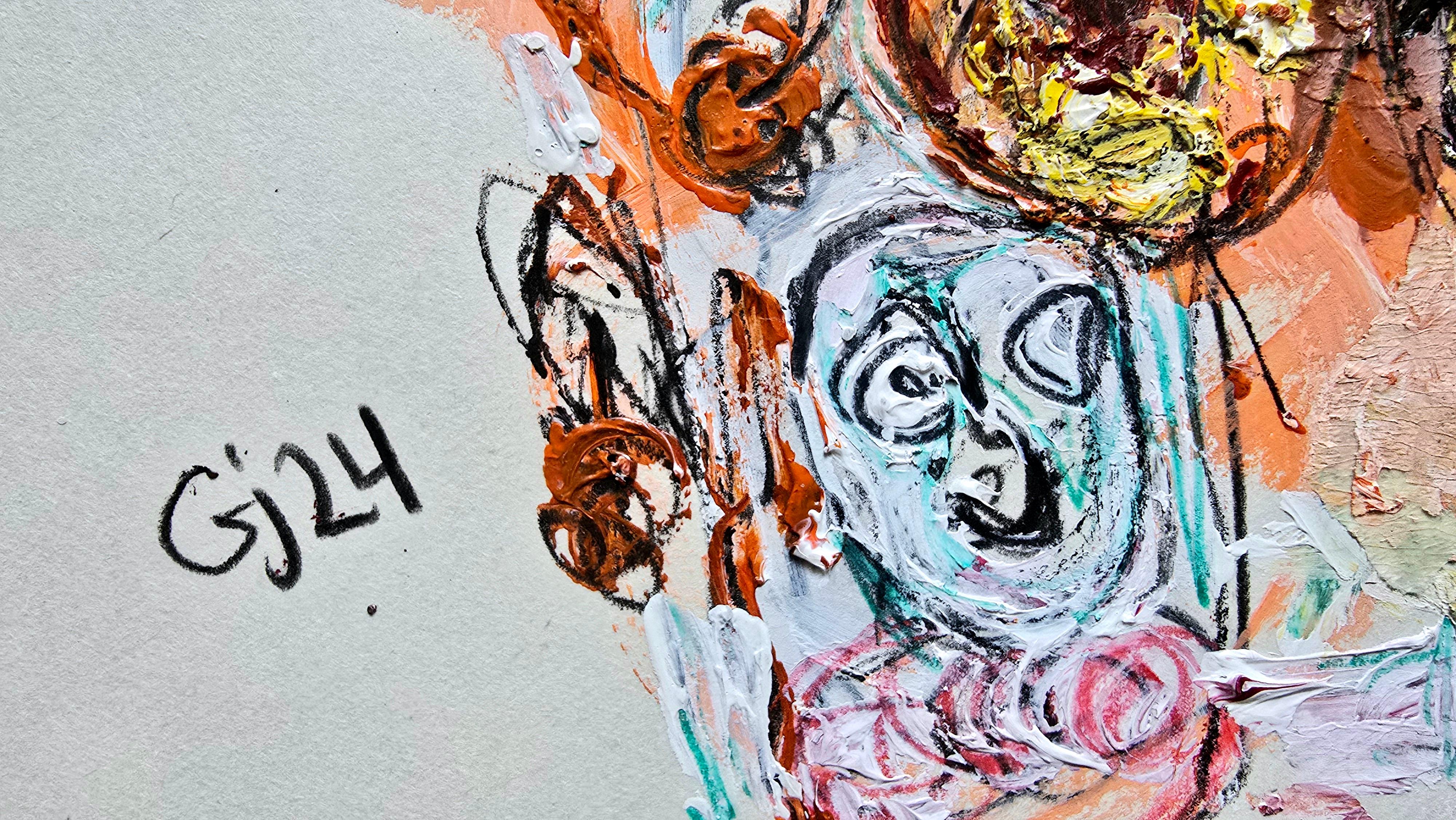 San Minecraft XXXIII (Abstracto gestual, Retrato, Artista persa, 20% DE DESCUENTO) en venta 1