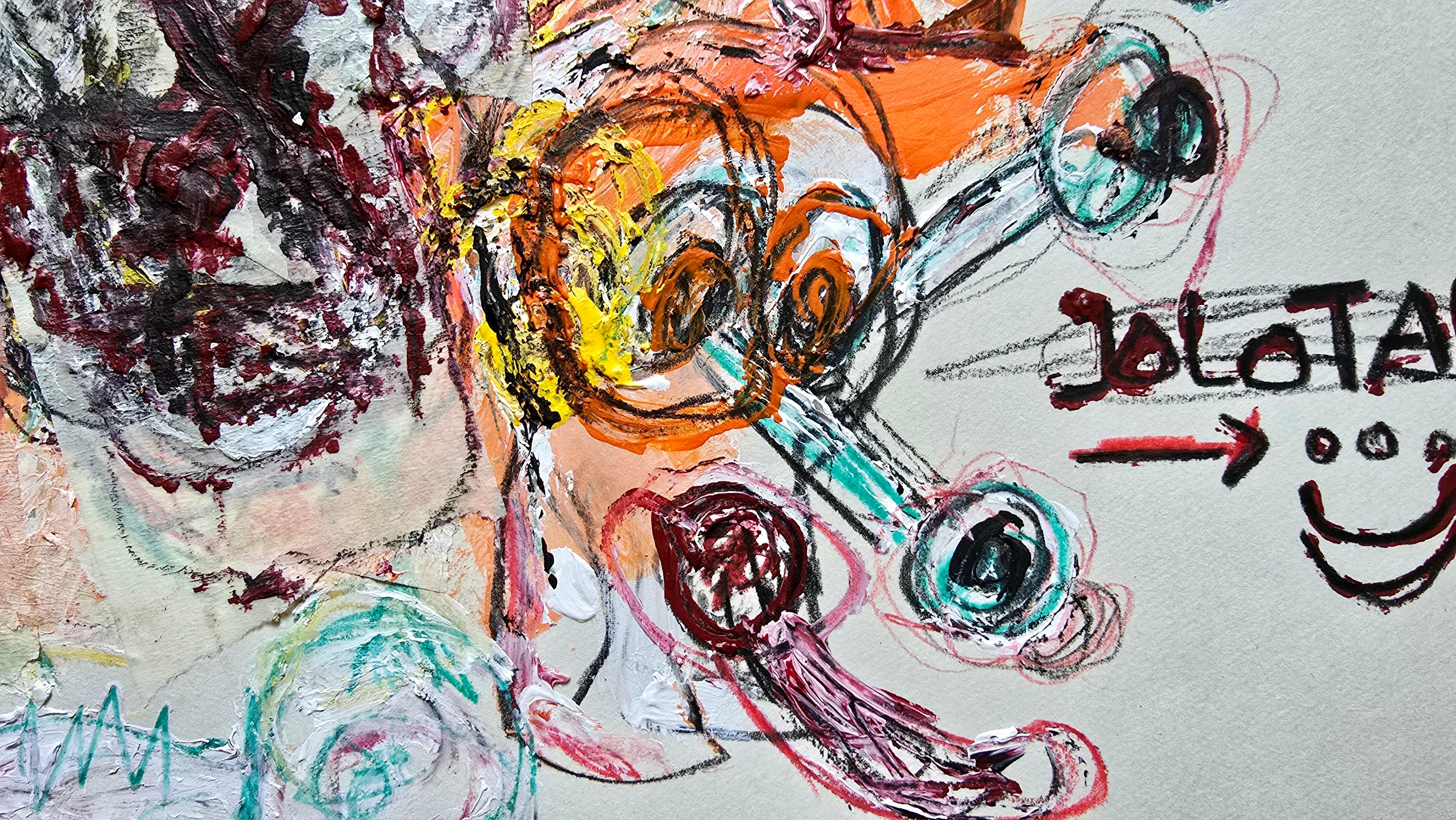 San Minecraft XXXIII (Abstracto gestual, Retrato, Artista persa, 20% DE DESCUENTO) en venta 2