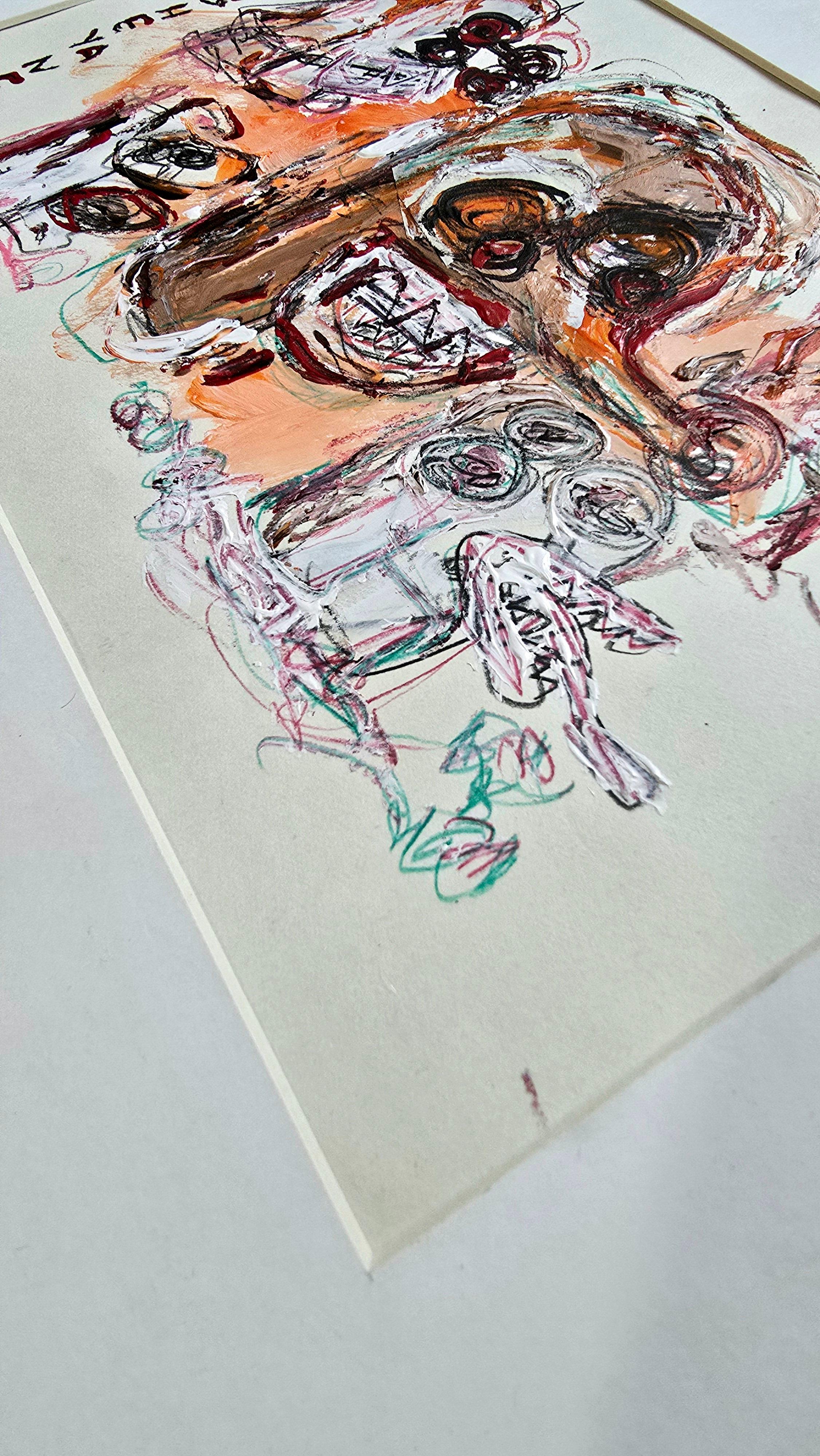 San Minecraft XXXIV (Abstracto gestual, Retrato, Artista persa, 20% DE DESCUENTO) - Painting Impresionista abstracto de Golfam Jozdani