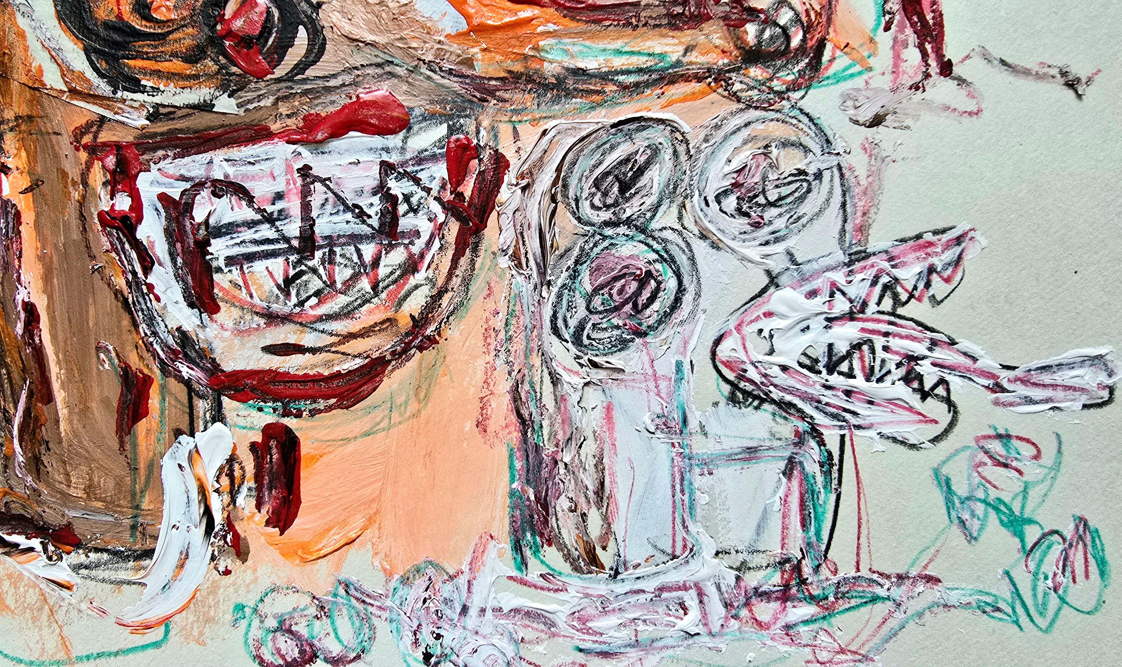 San Minecraft XXXIV (Abstracto gestual, Retrato, Artista persa, 20% DE DESCUENTO) en venta 1