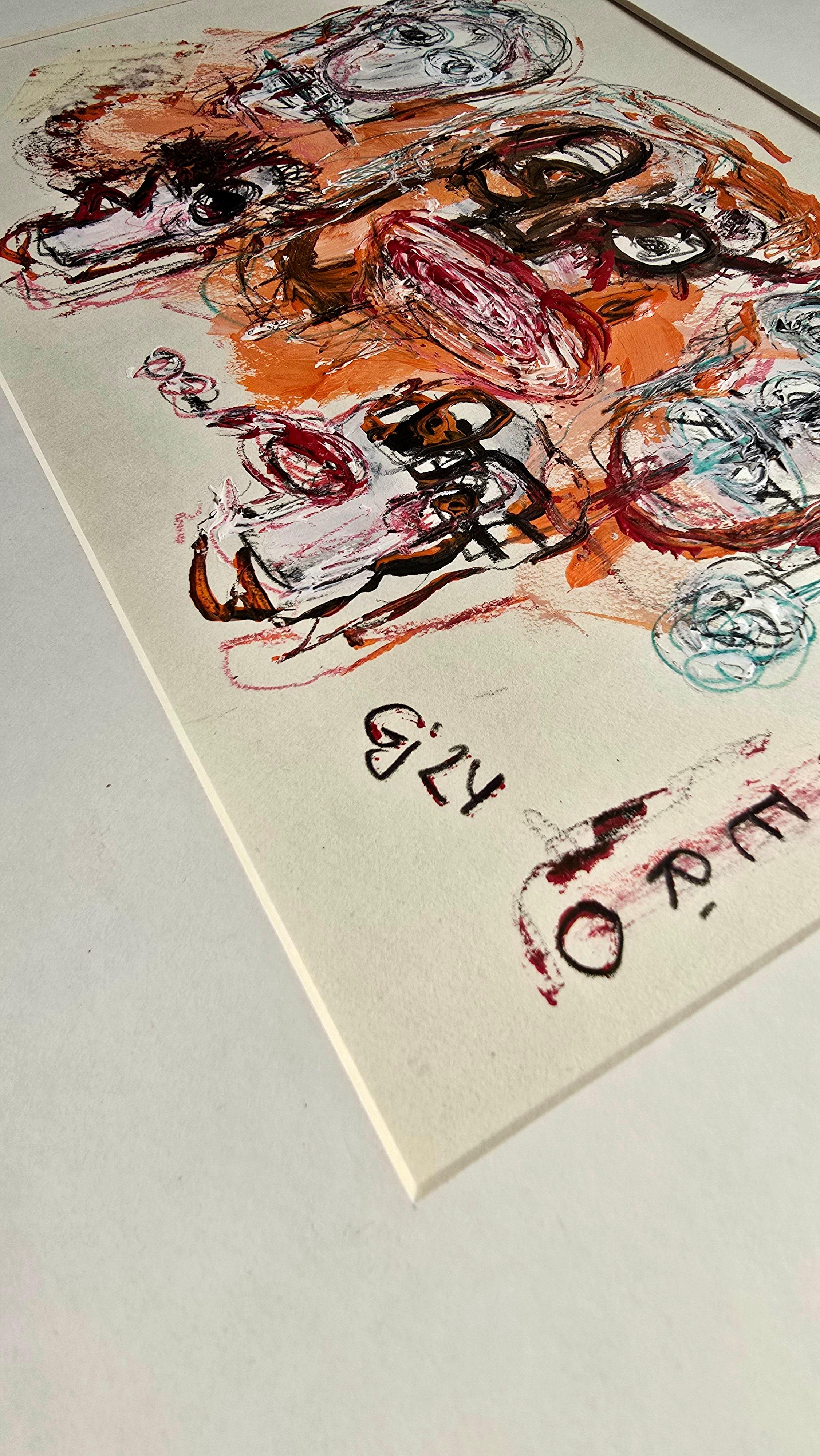 Saint Minecraft XXXV (abstraite, portrait, artiste persan, 20 % off) - Impressionnisme abstrait Painting par Golfam Jozdani