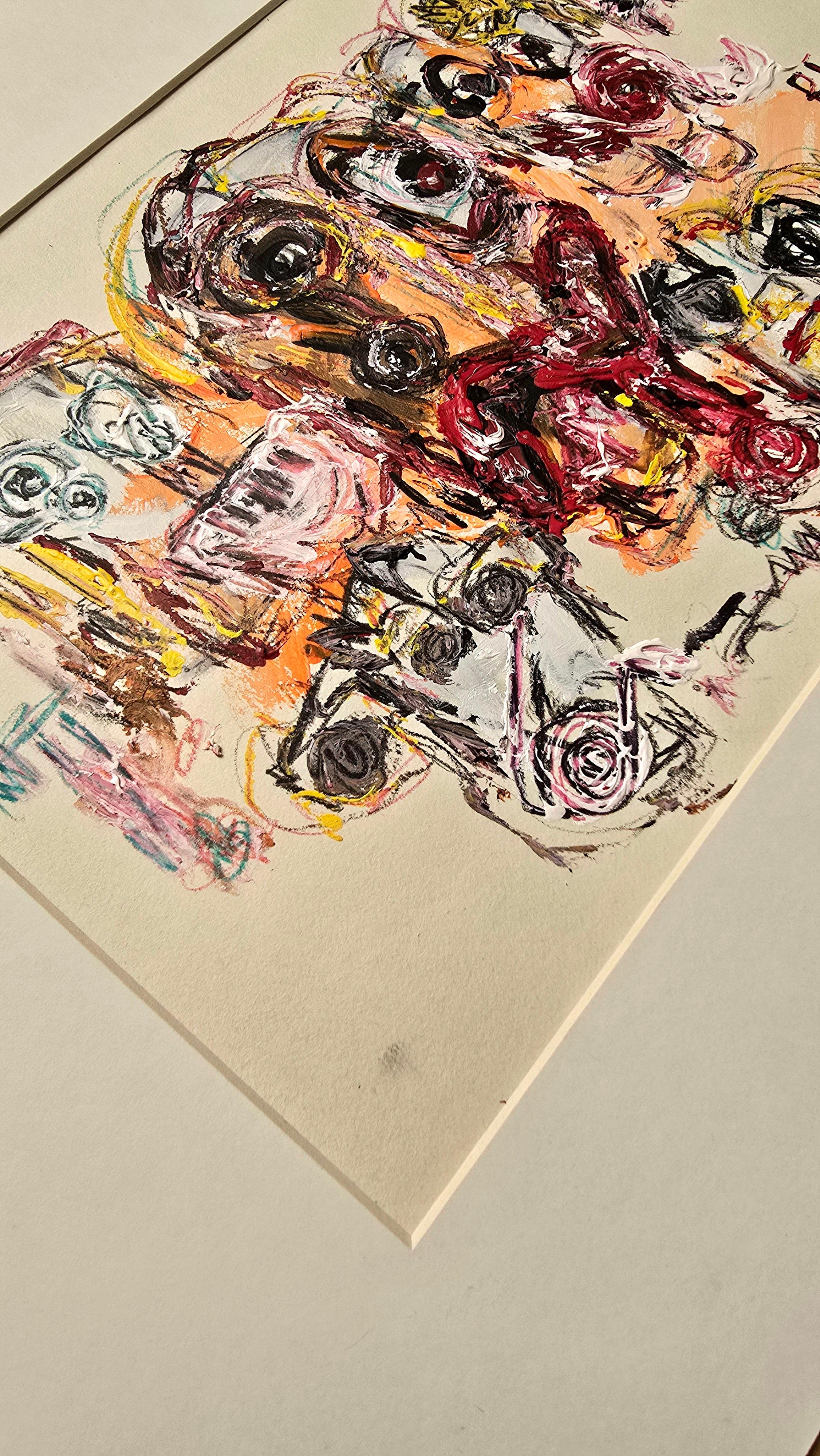 San Minecraft XXXVII (Abstracto gestual, Retrato, Artista persa, 20% DE DESCUENTO) - Painting Arte pop de Golfam Jozdani
