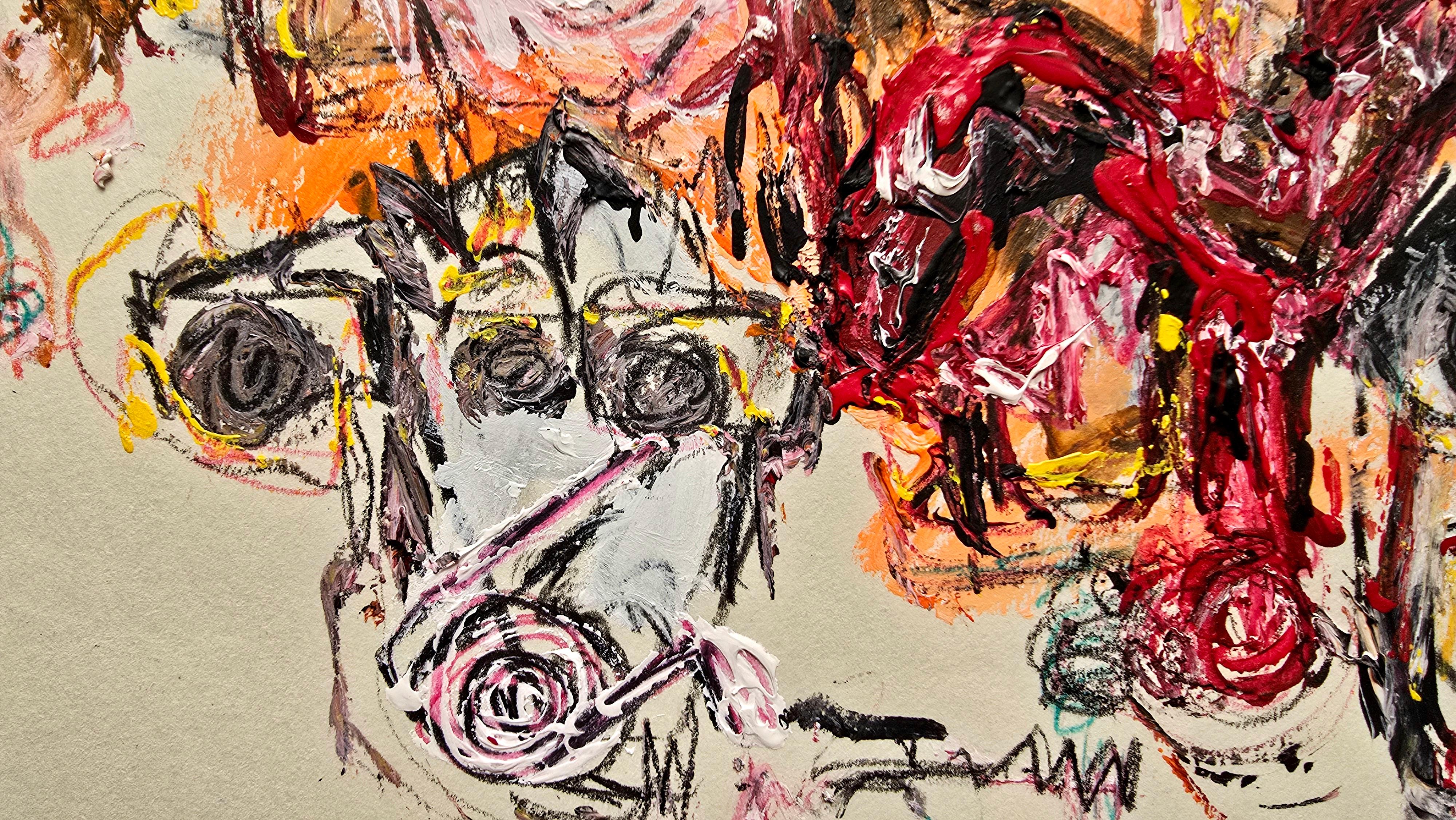 San Minecraft XXXVII (Abstracto gestual, Retrato, Artista persa, 20% DE DESCUENTO) en venta 1