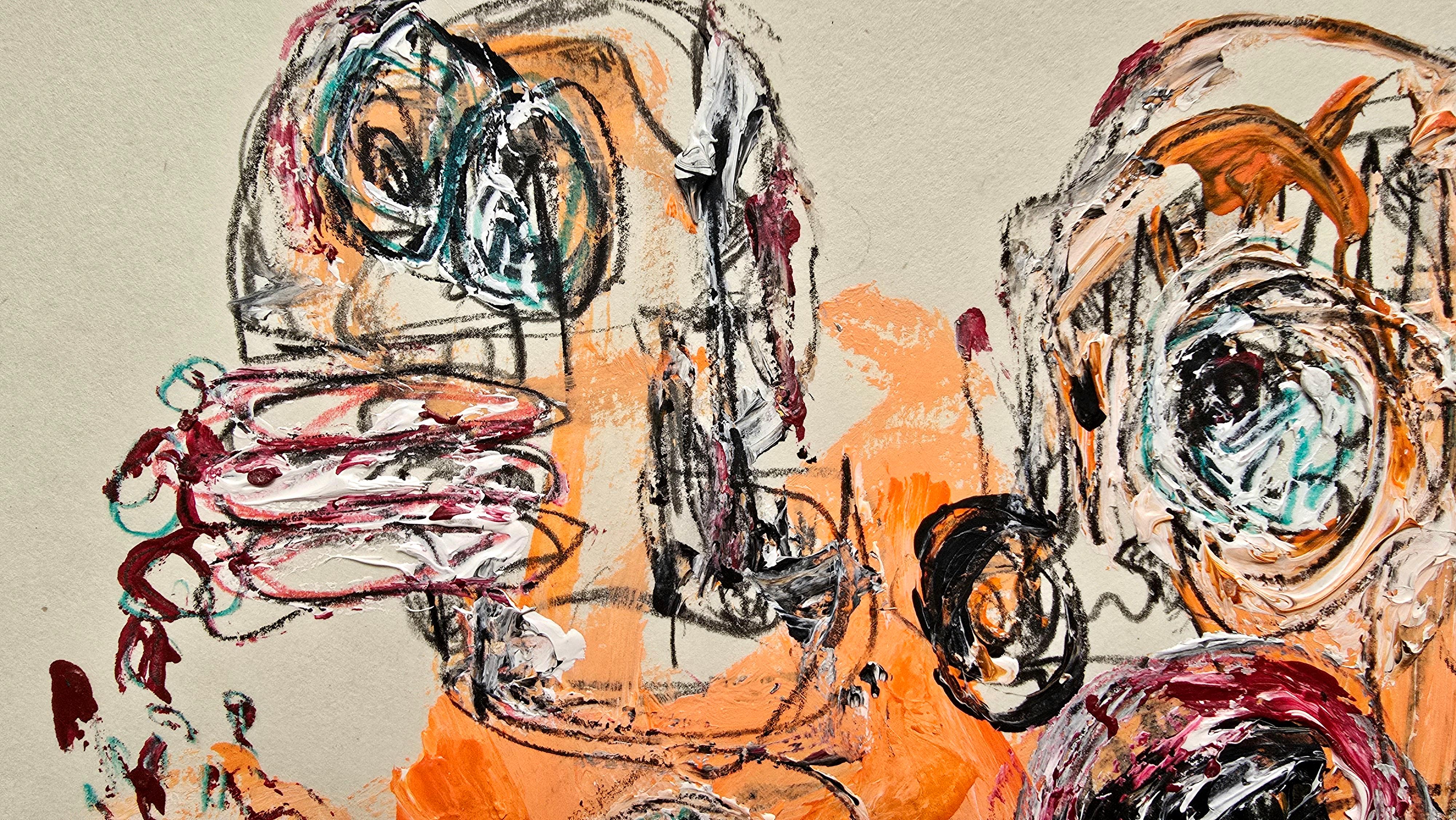San Minecraft XXXVIII (Abstracto gestual, Retrato, Artista persa, 20% DE DESCUENTO) en venta 1