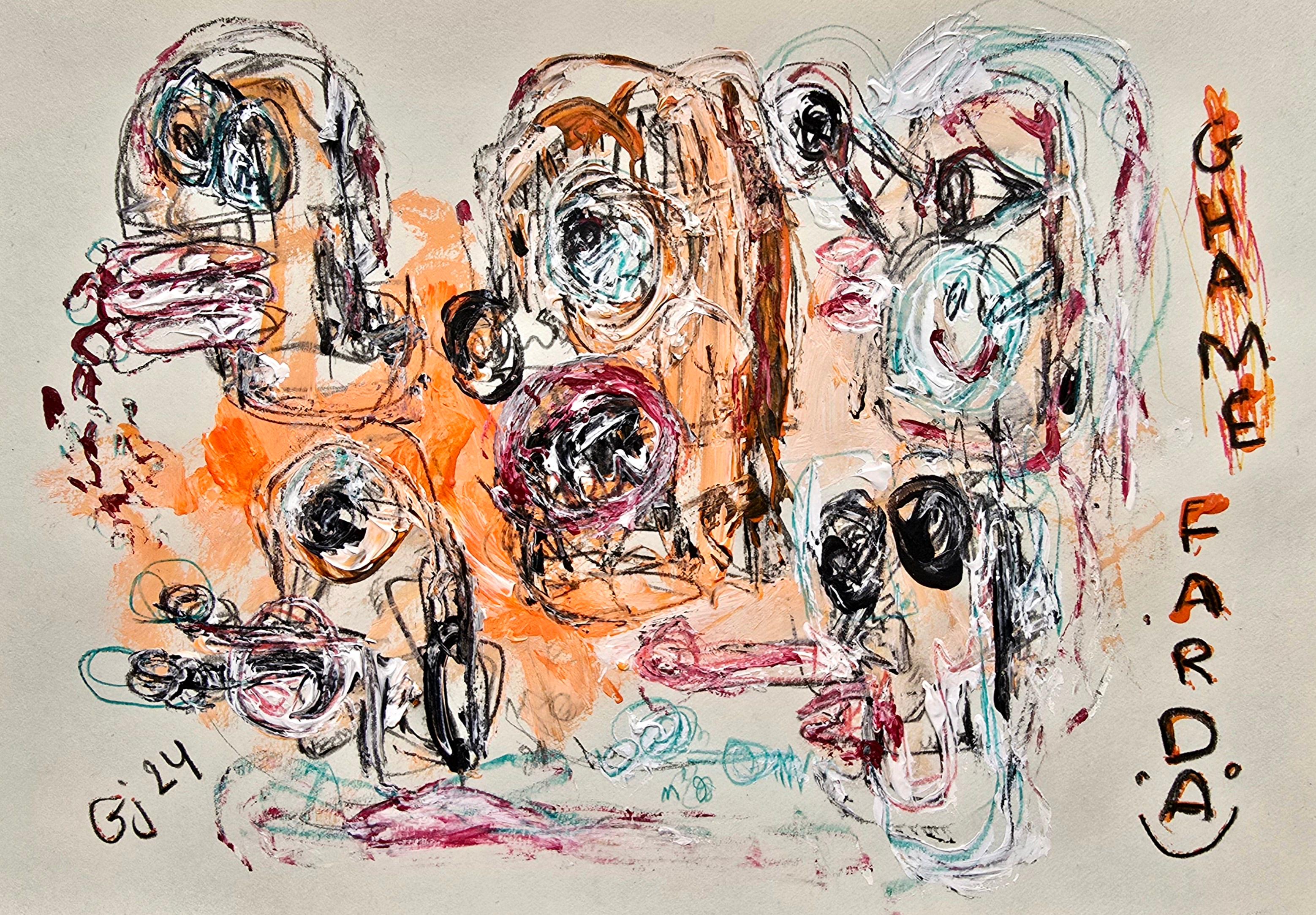 San Minecraft XXXVIII (Abstracto gestual, Retrato, Artista persa, 20% DE DESCUENTO)