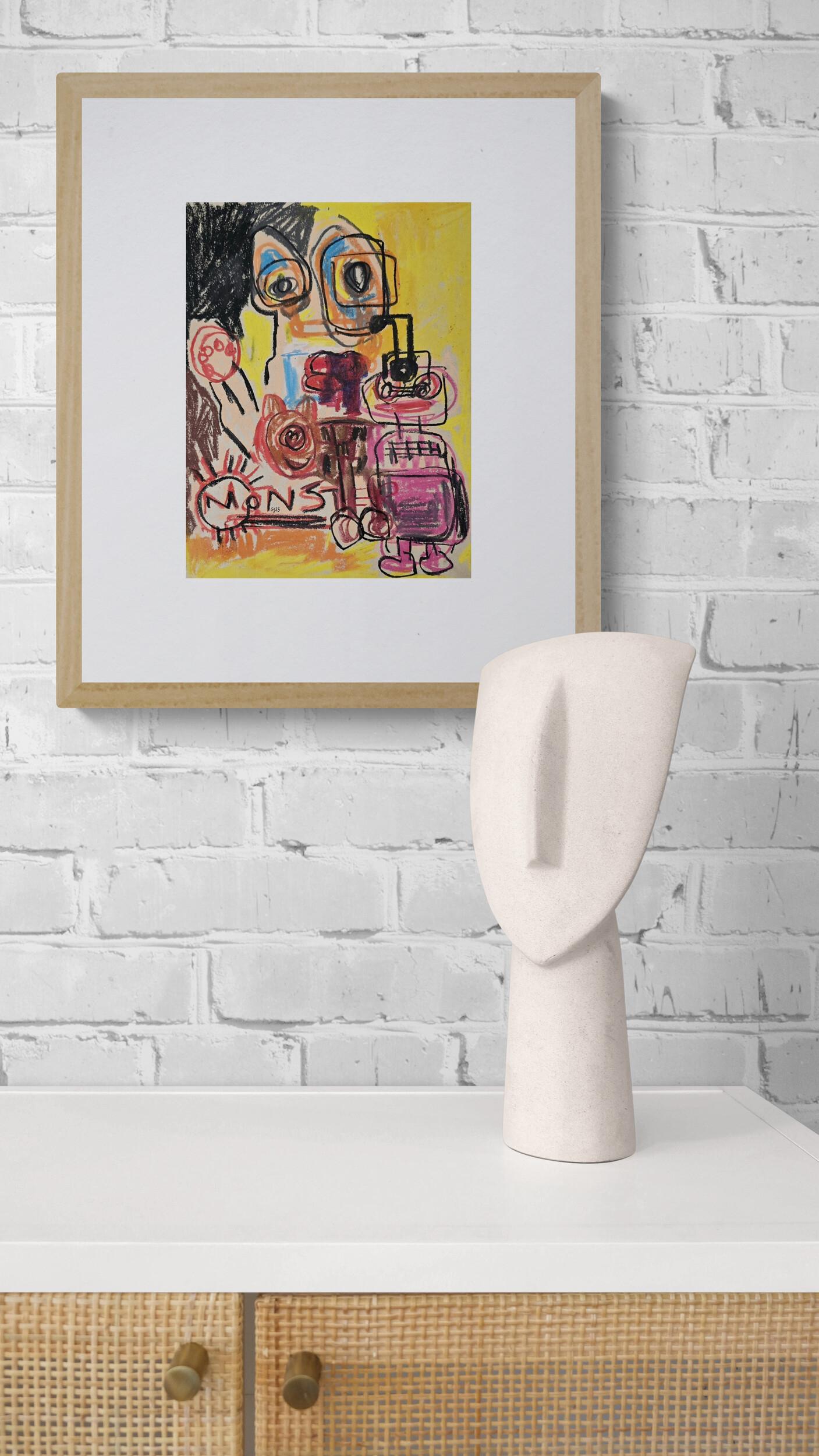 Shadows of Peace I (Gestural Abstract, Persian Female Artist) - Painting by Golfam Jozdani