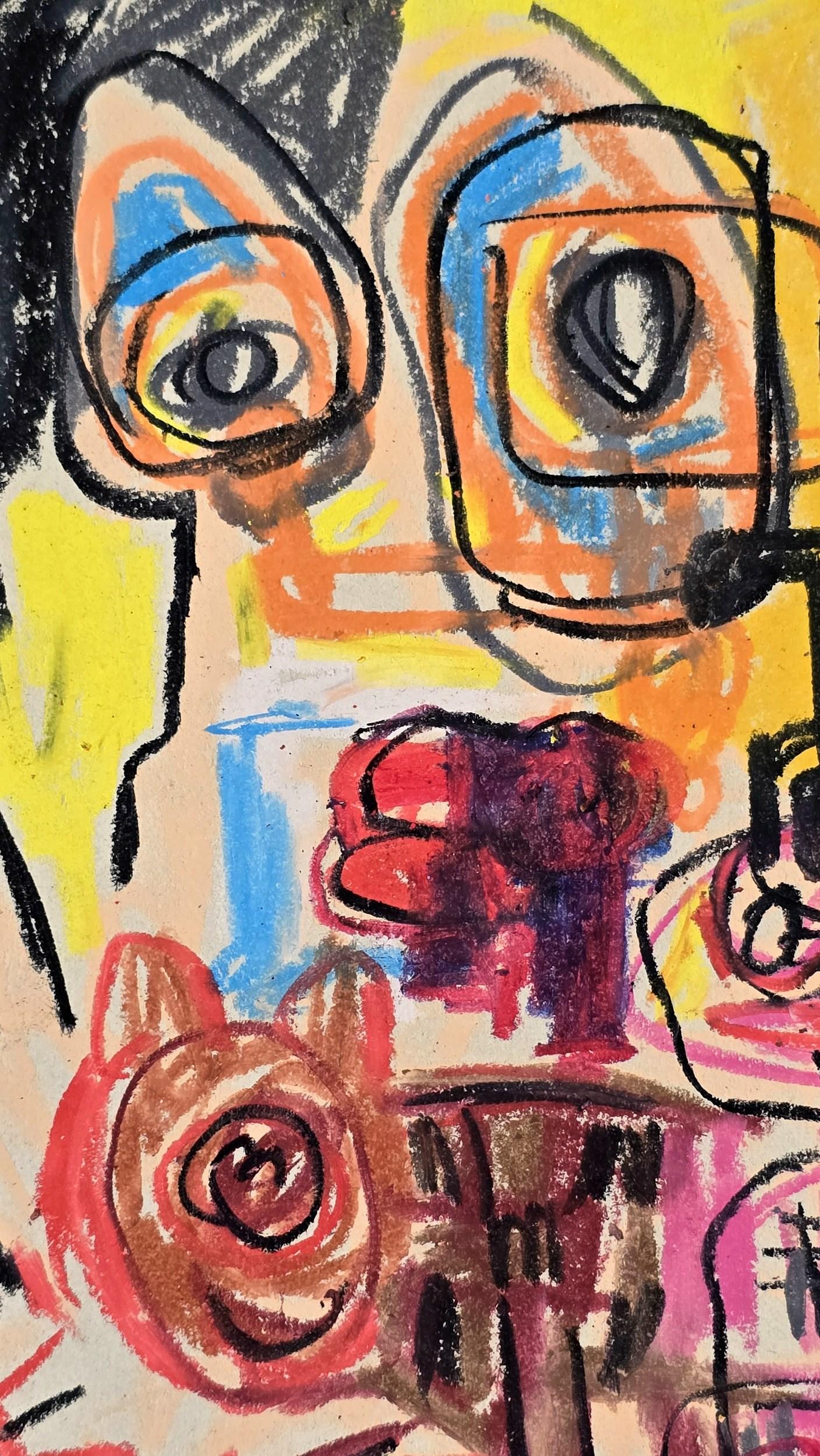 Shadows of Peace I (Gestural Abstract, Persian Female Artist) For Sale 3