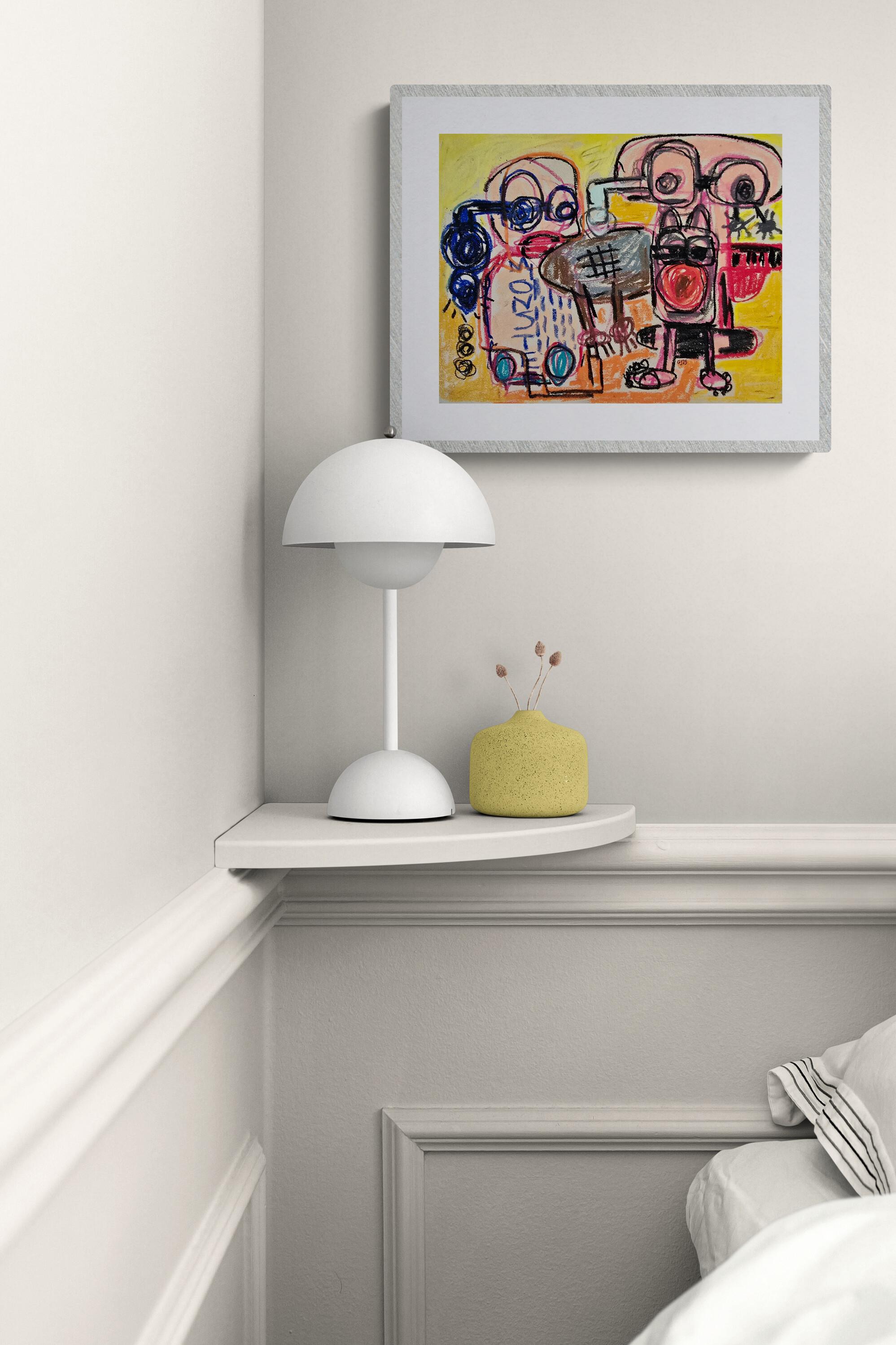 Shadows of Peace II (Gestural Abstract, Persian Female Artist, ~35% OFF) - Street Art Painting by Golfam Jozdani