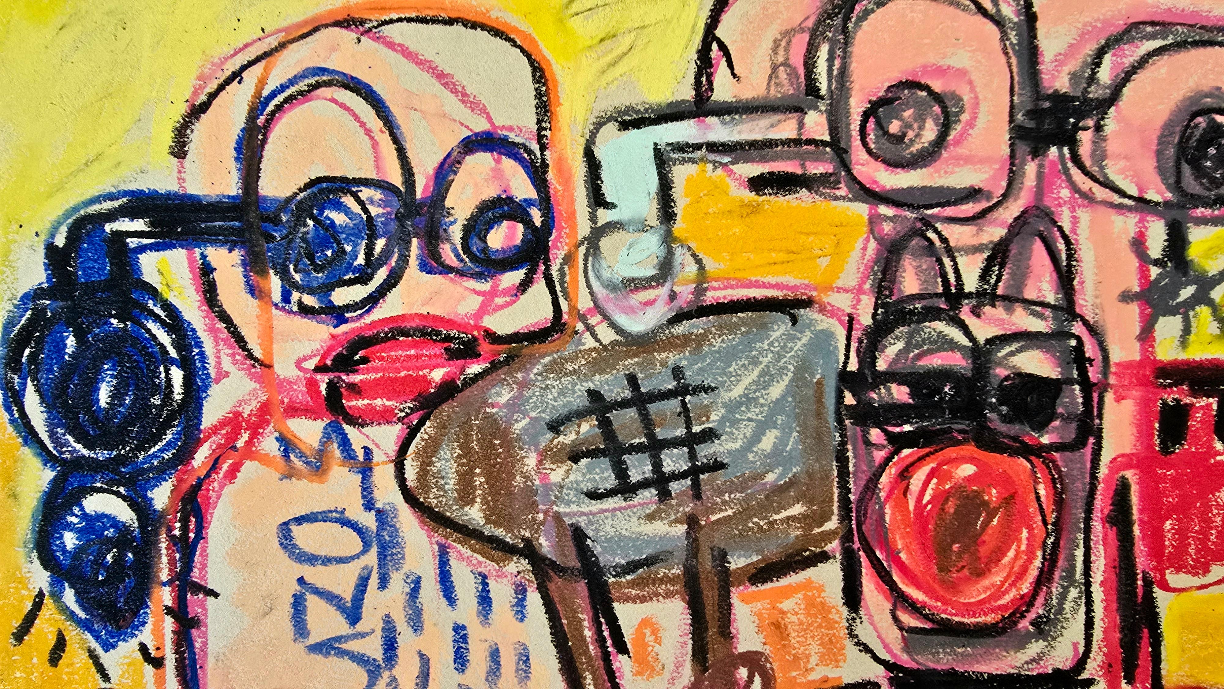 Shadows of Peace II (Gestural Abstract, Persian Female Artist, ~35% OFF) For Sale 2