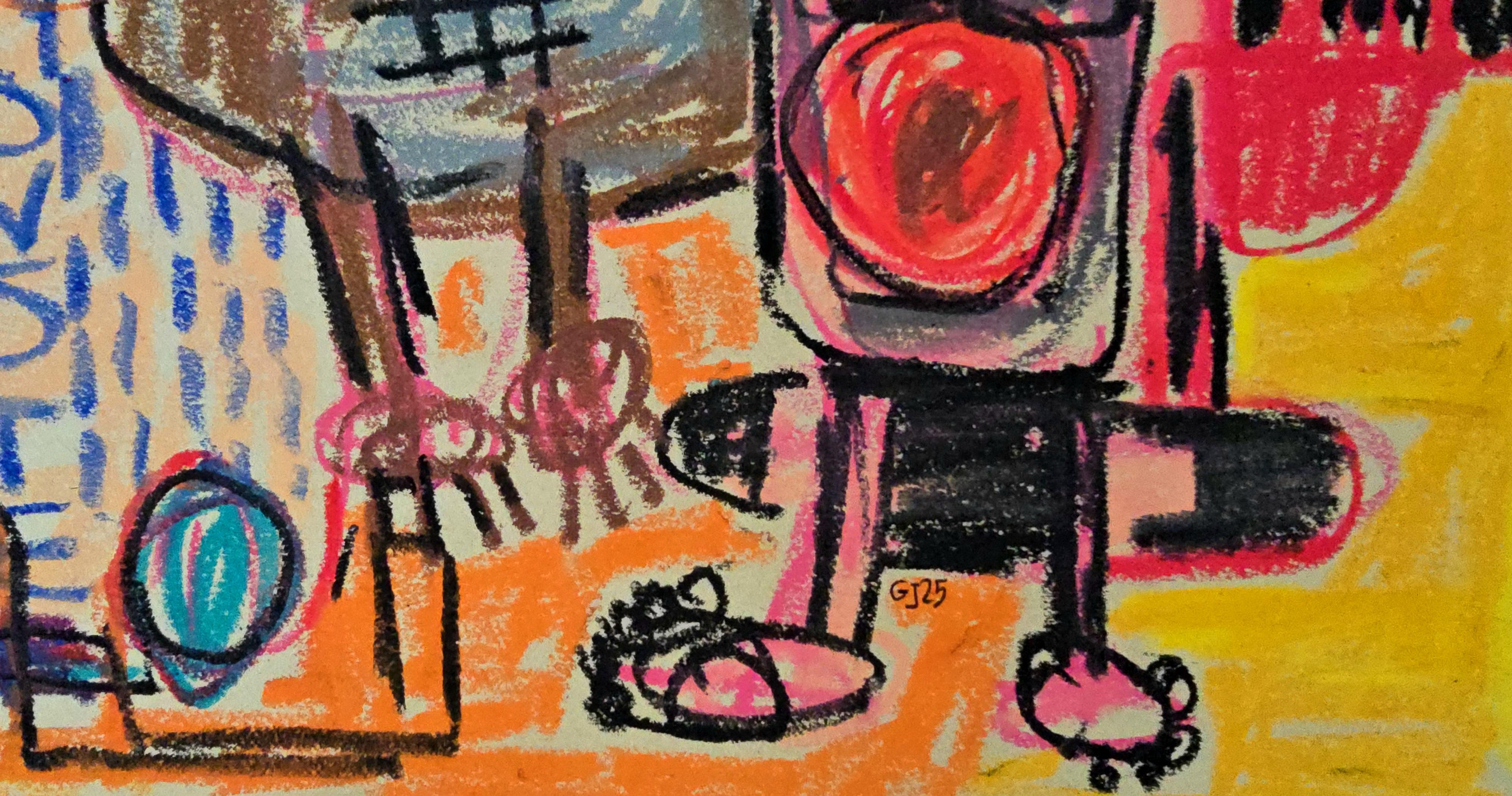 Shadows of Peace II (Gestural Abstract, Persian Female Artist, ~35% OFF) For Sale 4