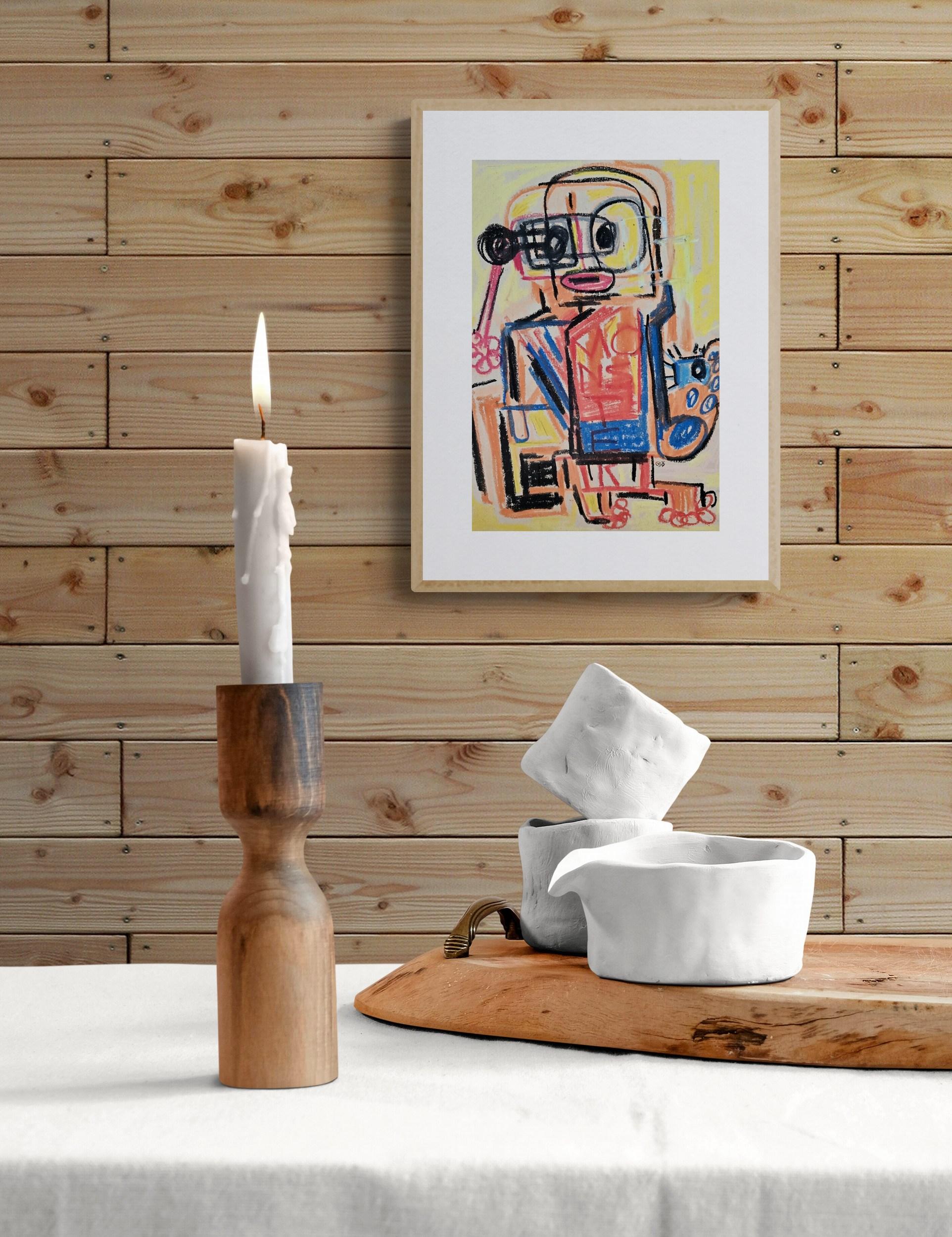 Schatten des Friedens III (Aliens, Surreal, Expressionismus, Urban, ~35% OFF) (Zeitgenössisch), Painting, von Golfam Jozdani