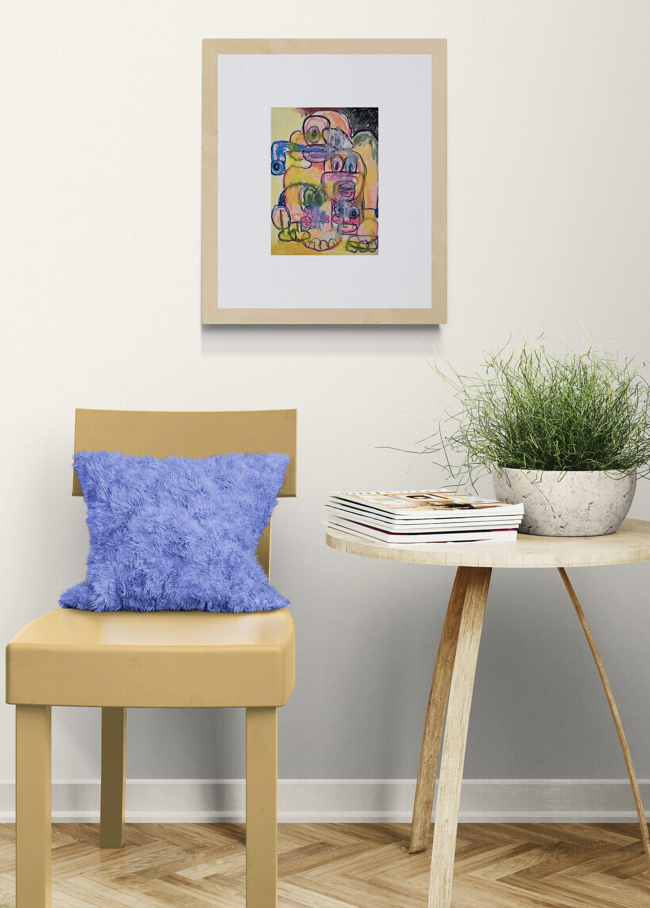 Schatten des Friedens XIV (Aliens, Surreal, Expressionismus, Urban, ~35% OFF) (Zeitgenössisch), Painting, von Golfam Jozdani