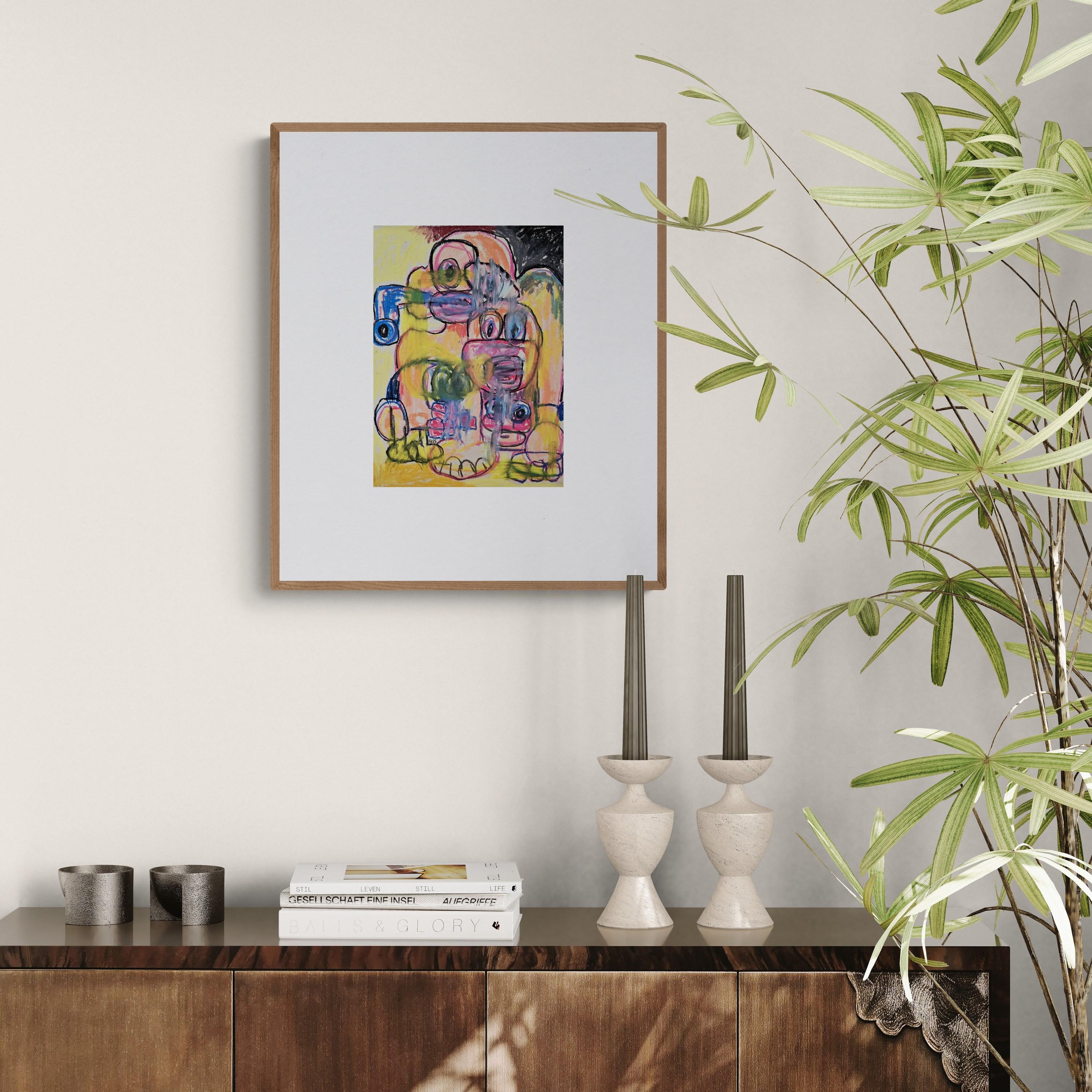 Schatten des Friedens XIV (Aliens, Surreal, Expressionismus, Urban, ~35% OFF) (Braun), Figurative Painting, von Golfam Jozdani