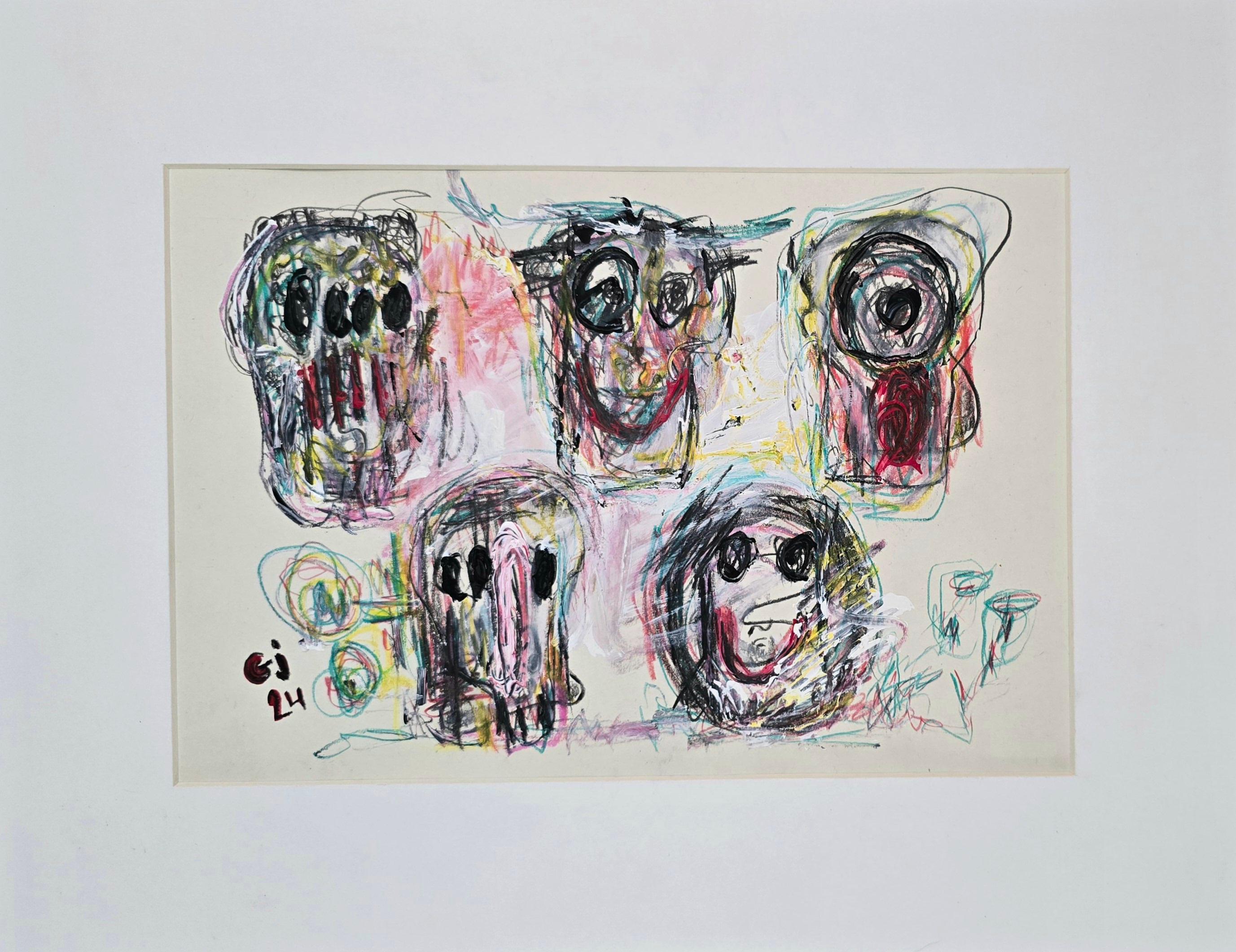 XXVIII (Abstracto gestual, Retrato, Artista femenina persa, 20% DE DESCUENTO) - Painting de Golfam Jozdani