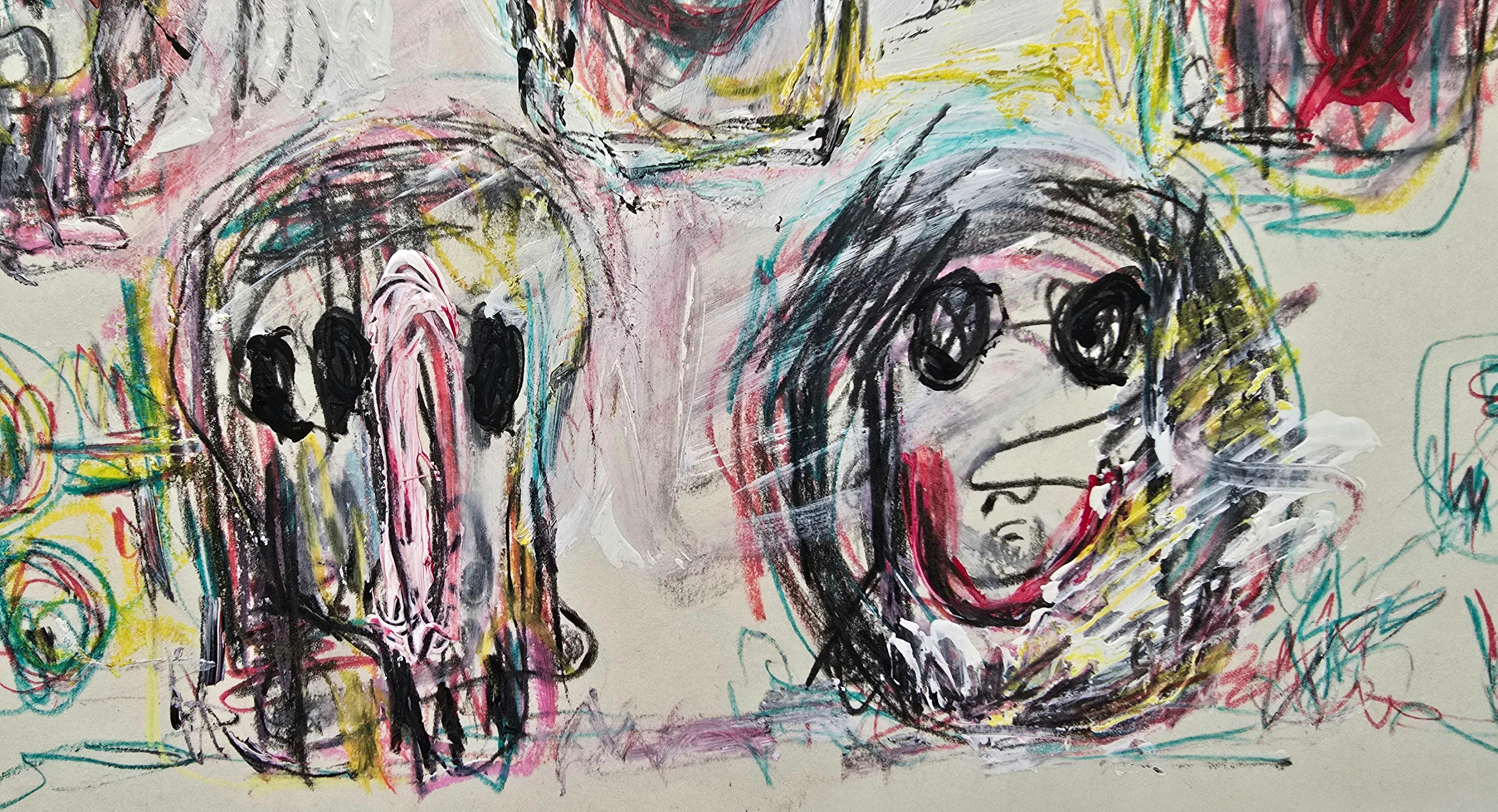 XXVIII (Abstracto gestual, Retrato, Artista femenina persa, 20% DE DESCUENTO) en venta 1