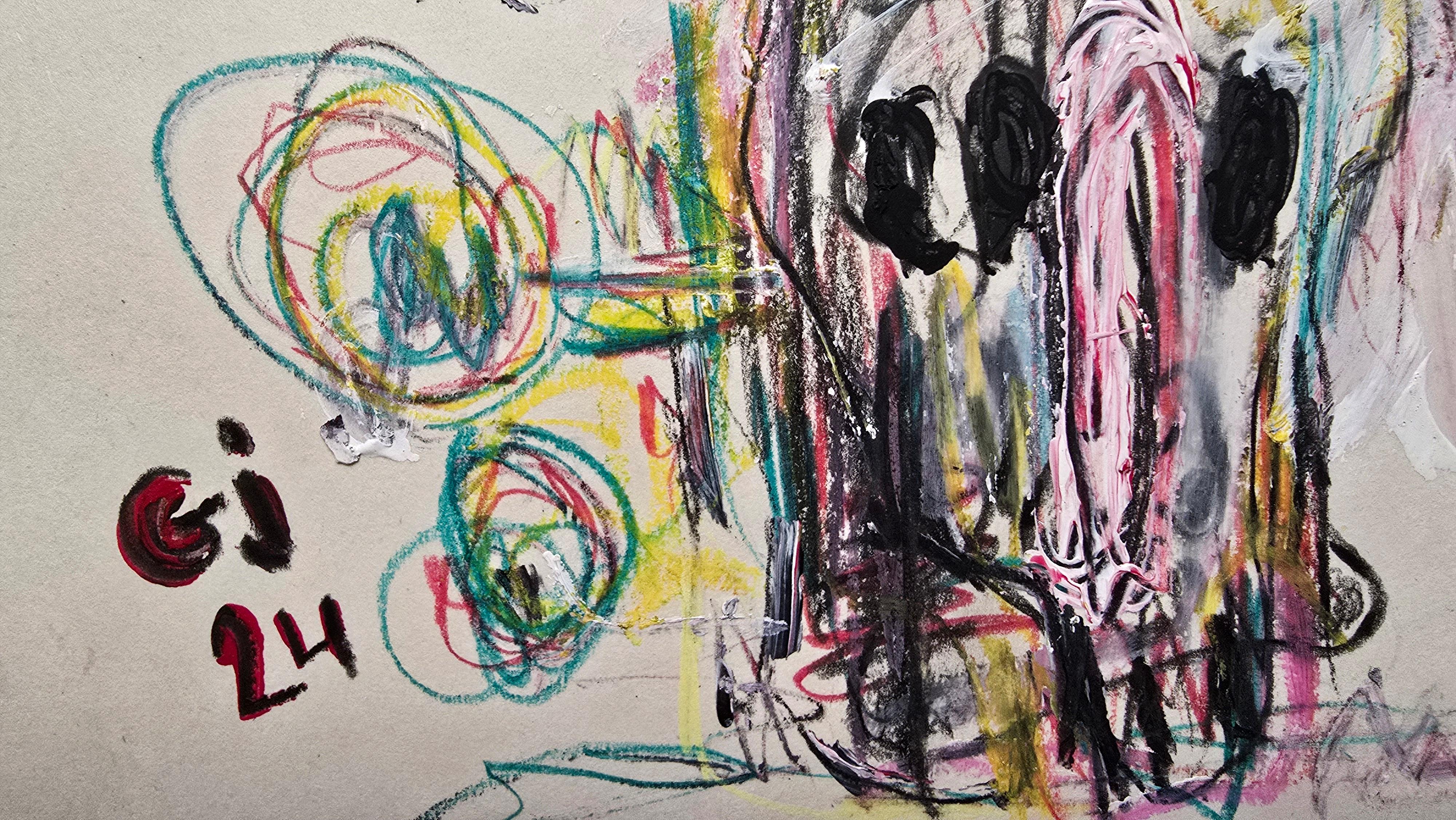 XXVIII (Abstracto gestual, Retrato, Artista femenina persa, 20% DE DESCUENTO) en venta 2