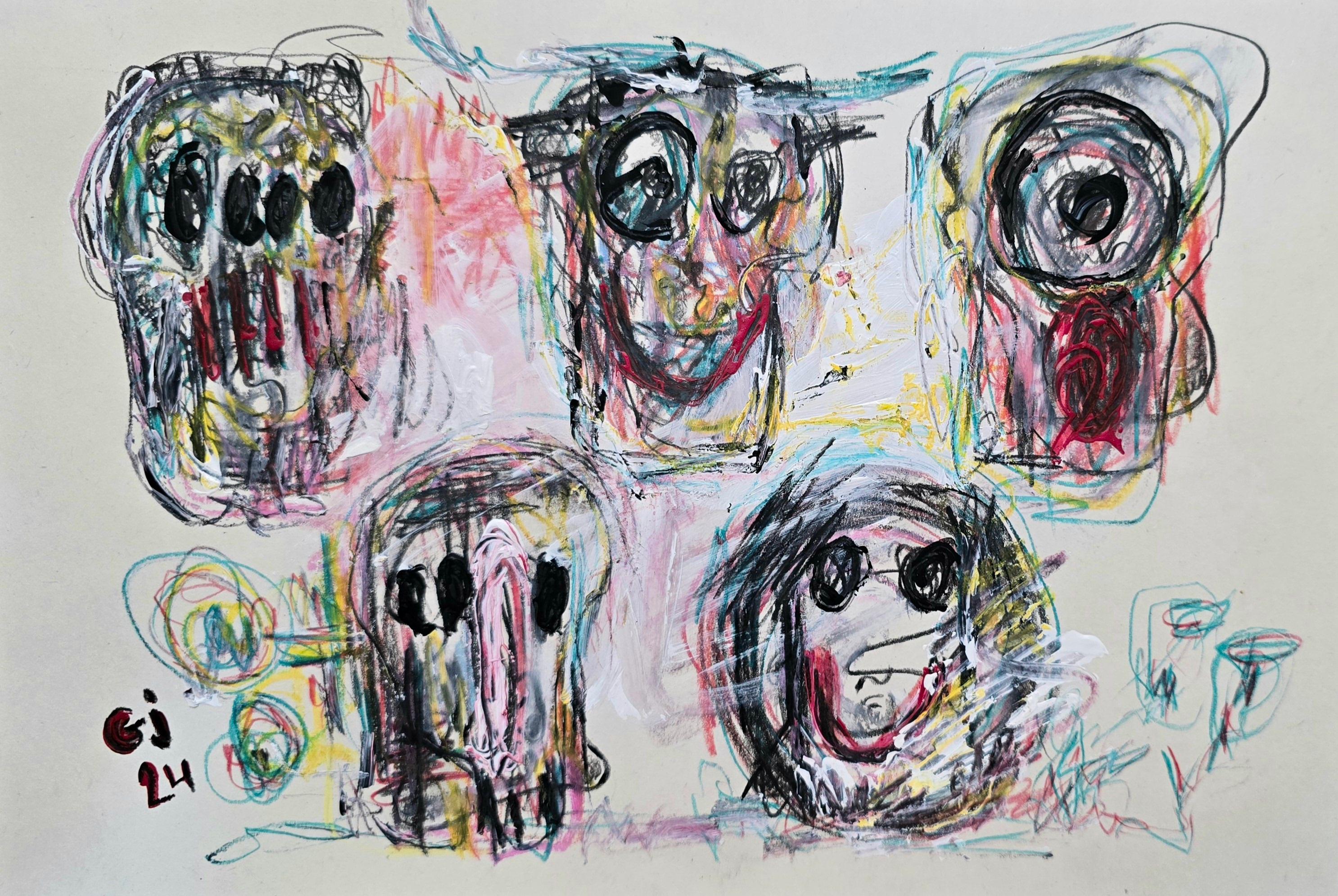 XXVIII (Astratto gestuale, Ritratto, Artista femminile persiana, 20% OFF)