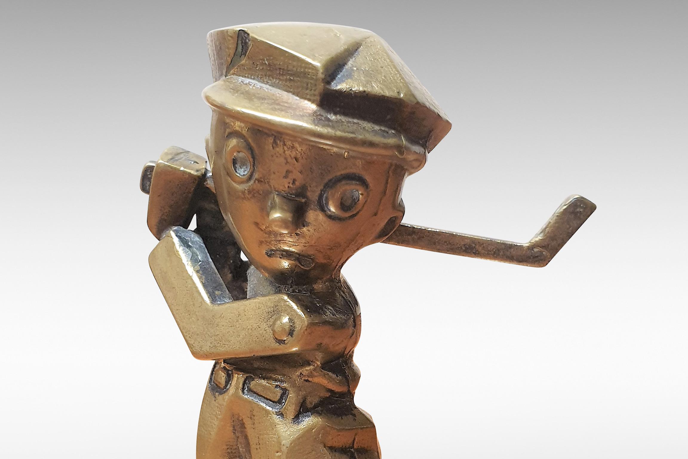 An original golfer car mascot based on the puppet Pinocchio immortalized by the 1940 Disney film.