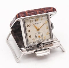 GOLFER BUCKLE WATCH 1950 Gotham Watch Co. In Stainless Steel & Crocodile
