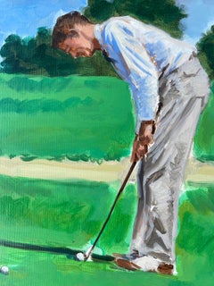 "Golfers" Painting by Cuban-American Artist Geiler Gonzalez