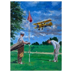 Peinture "Golfeurs" de l'artiste cubano-américain Geiler Gonzalez