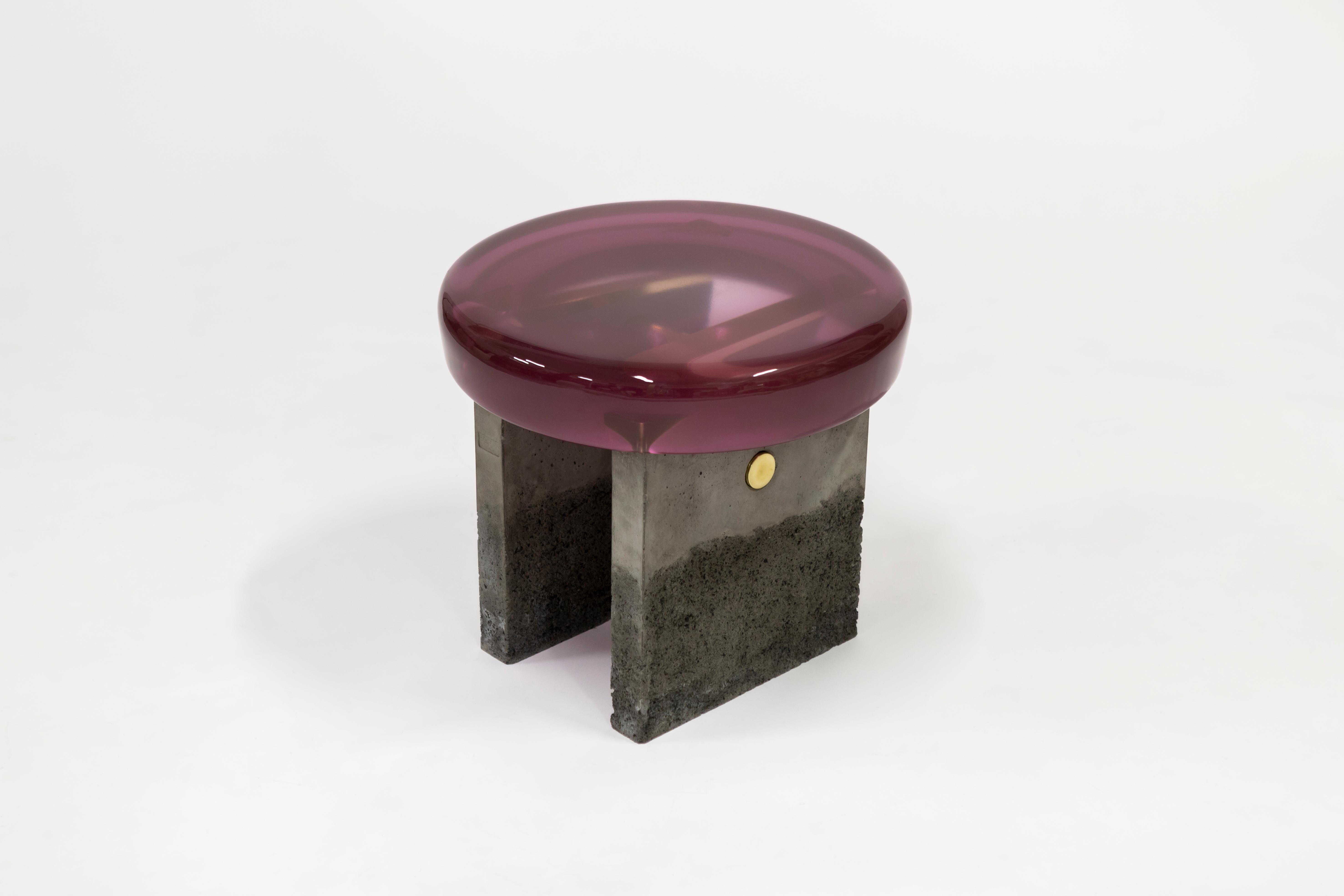 Modern Golia Stool by Draga&Aurel Resin and Brass, 21st Century For Sale