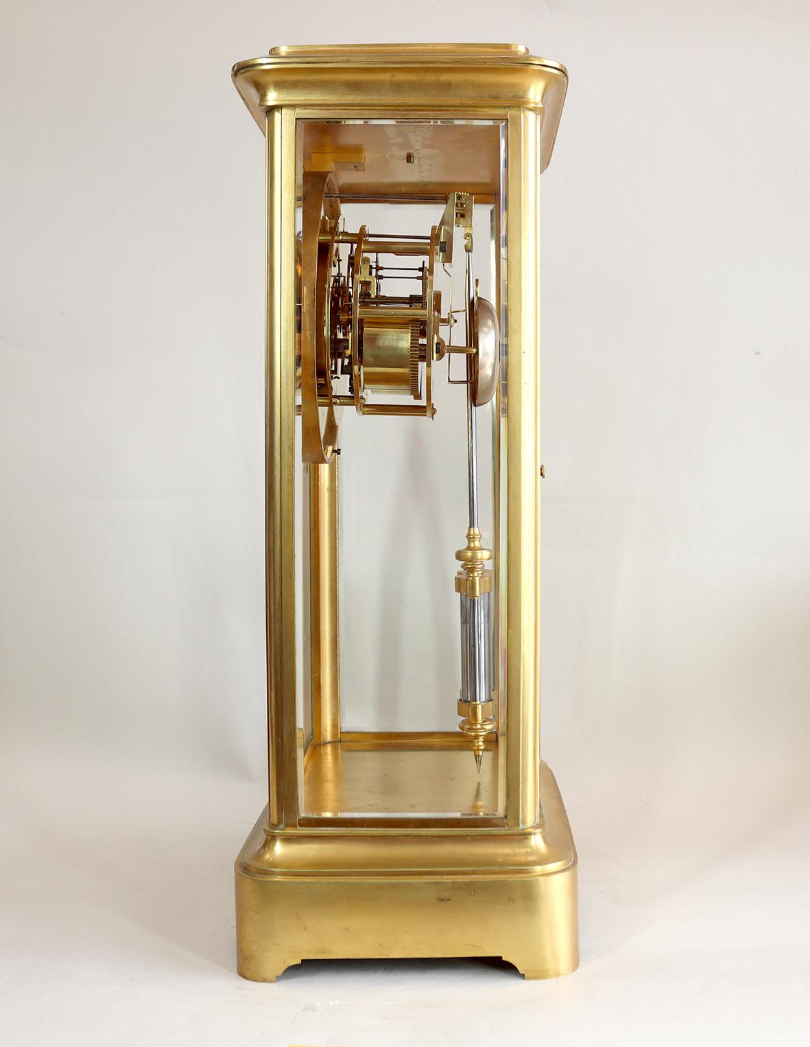 Gilt Goliath Four Glass Clock For Sale