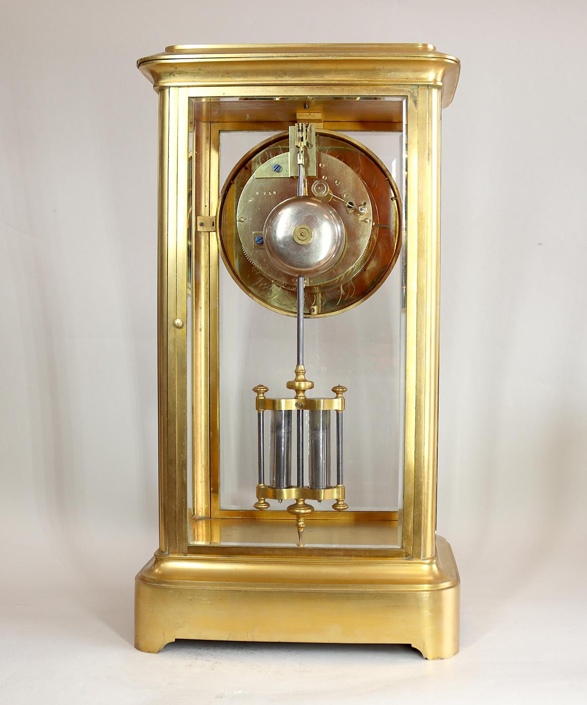 Goliath Four Glass Clock In Good Condition For Sale In Amersham, GB
