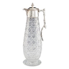 Antique Golsmiths and Silversmiths Co Sterling Silver Mounted Claret Jug Sheffield 1897