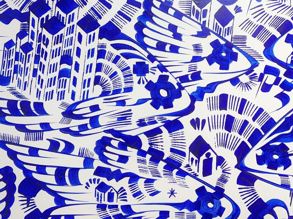 Ultramarine Stadt (Geometrische Abstraktion), Art, von Gomas