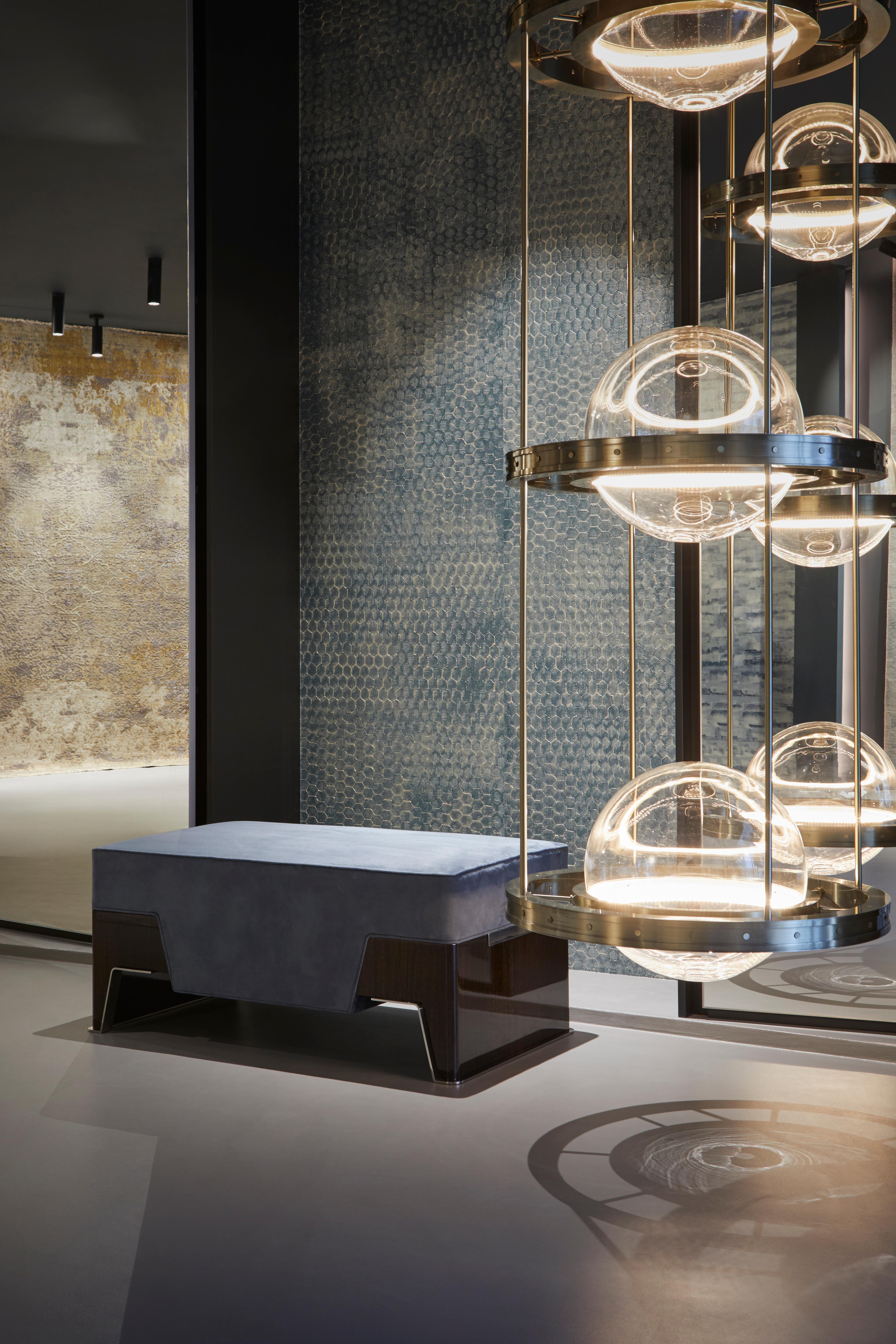 The Ottoman is in good condition, having been used as display furniture in our showroom in Design Centre Chelsea Harbour, London

Metal is the attention-grabbing detail of Gomeisa ottoman, giving it a resolutely modern feel. The void around the