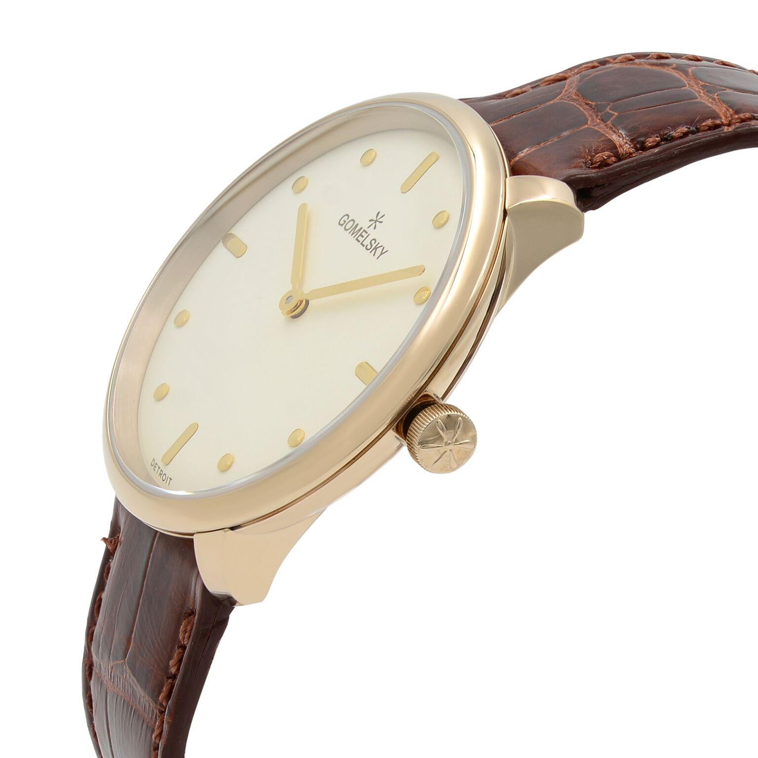 Gomelsky Audry Gold Tone Steel White Dial Quartz Womens Watch G0120112284 In New Condition In New York, NY