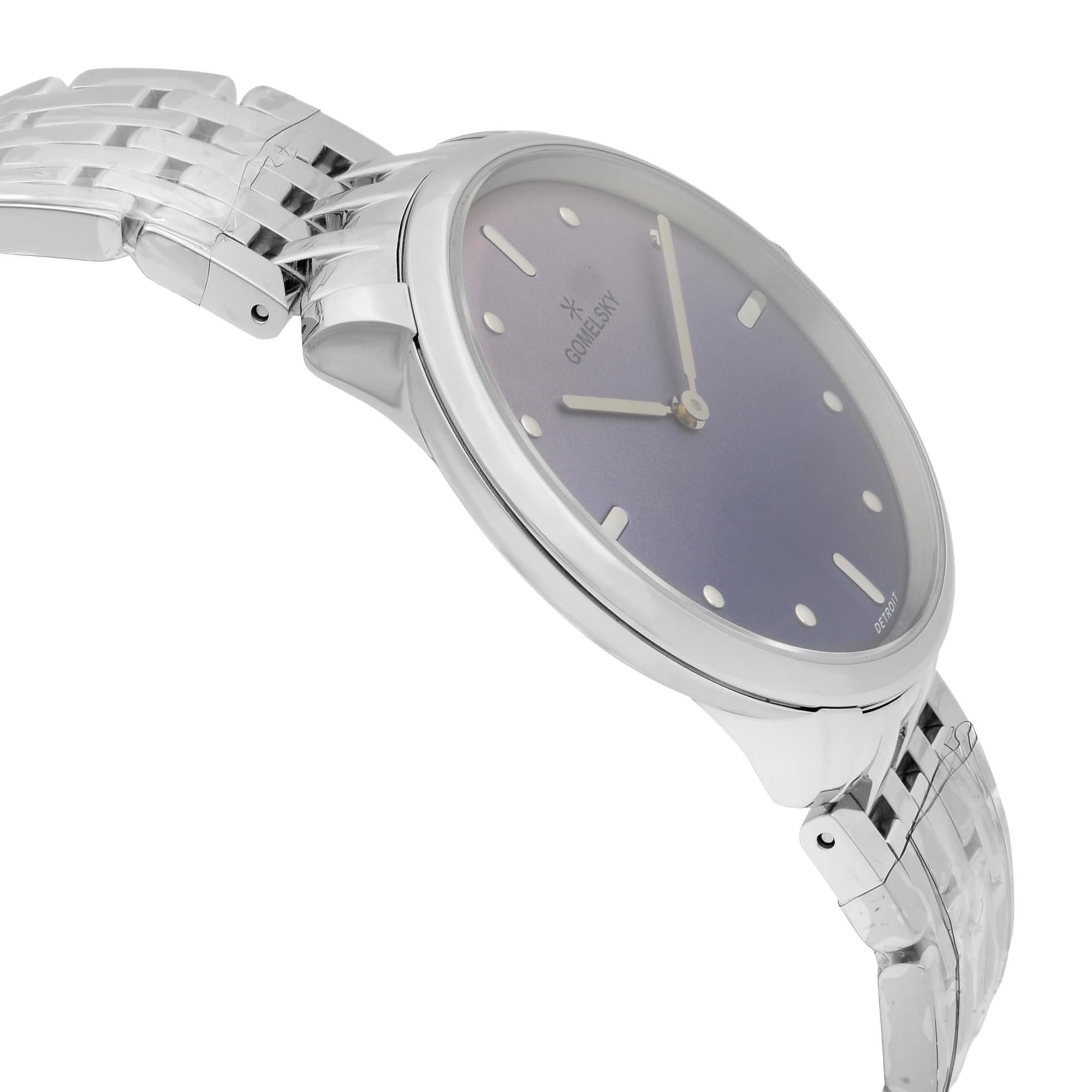 Gomelsky Audry Steel Blue Dial Quartz Ladies Watch G0120147280 In New Condition In New York, NY