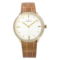 Gomelsky Audry Reloj de señora de acero chapado en oro con diamantes y esfera blanca G0120112280