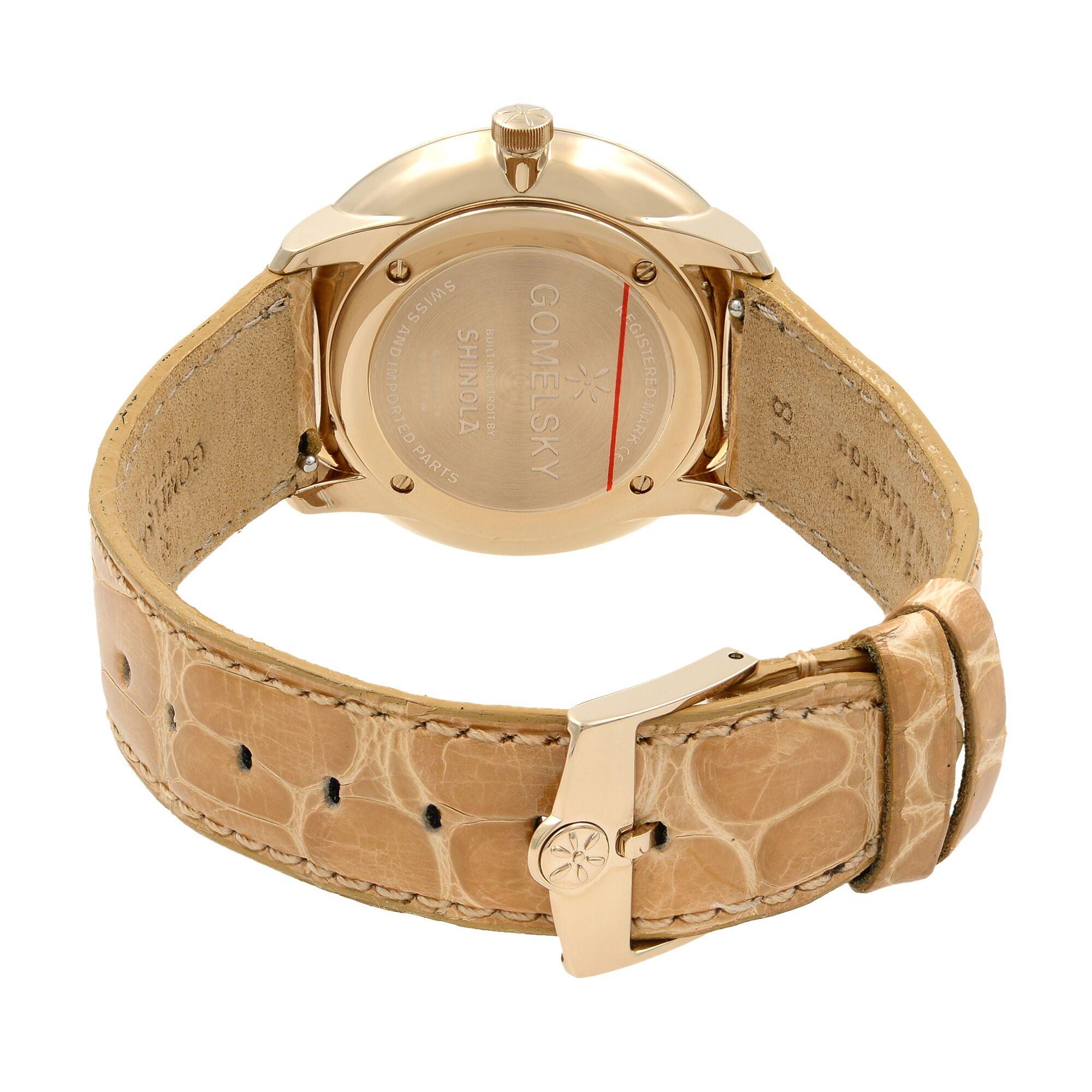 Gomelsky Audry Steel Tan Dial Diamond Bezel Quartz Womens Watch G0120151729 In New Condition In New York, NY