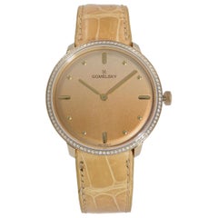 Gomelsky Audry Reloj de mujer de cuarzo con esfera de acero color canela y bisel de diamantes G0120151729