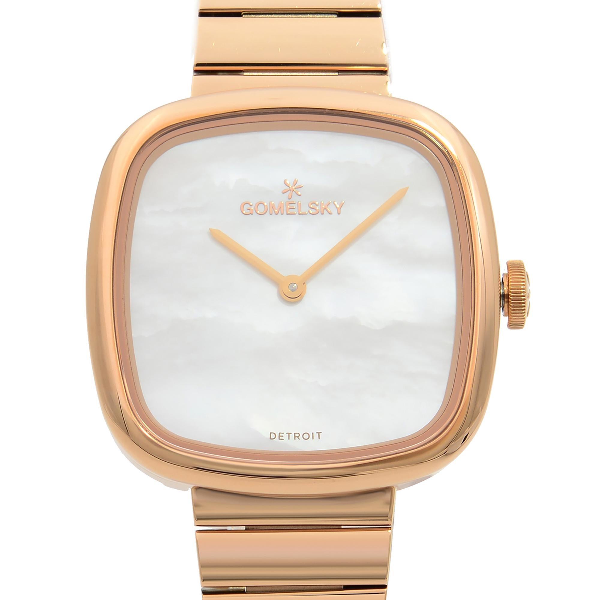 This brand new Gomelsky Eppie Sneed G0120095029 is a beautiful Ladie's timepiece that is powered by quartz (battery) movement which is cased in a stainless steel case. It has a square shape face, no features dial and has hand unspecified style