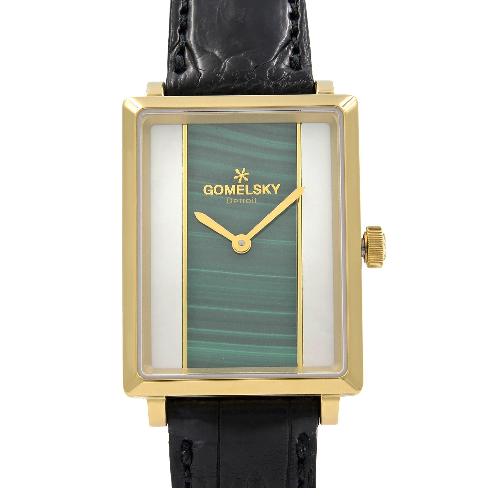 This brand new Gomelsky Shirley Fromer  G0120083079 is a beautiful Ladie's timepiece that is powered by quartz (battery) movement which is cased in a stainless steel case. It has a  rectangle shape face, no features dial and has hand unspecified