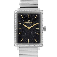 Gomelsky Shirley Fromer Orologio da donna in acciaio con quadrante nero e diamanti al quarzo G0120072643