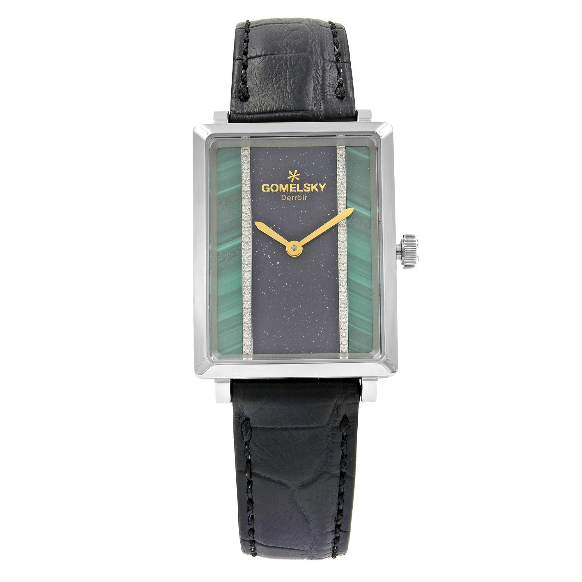 Gomelsky Shirley Fromer Steel Green Black Diamond Dial Womens Watch G0120023383 For Sale