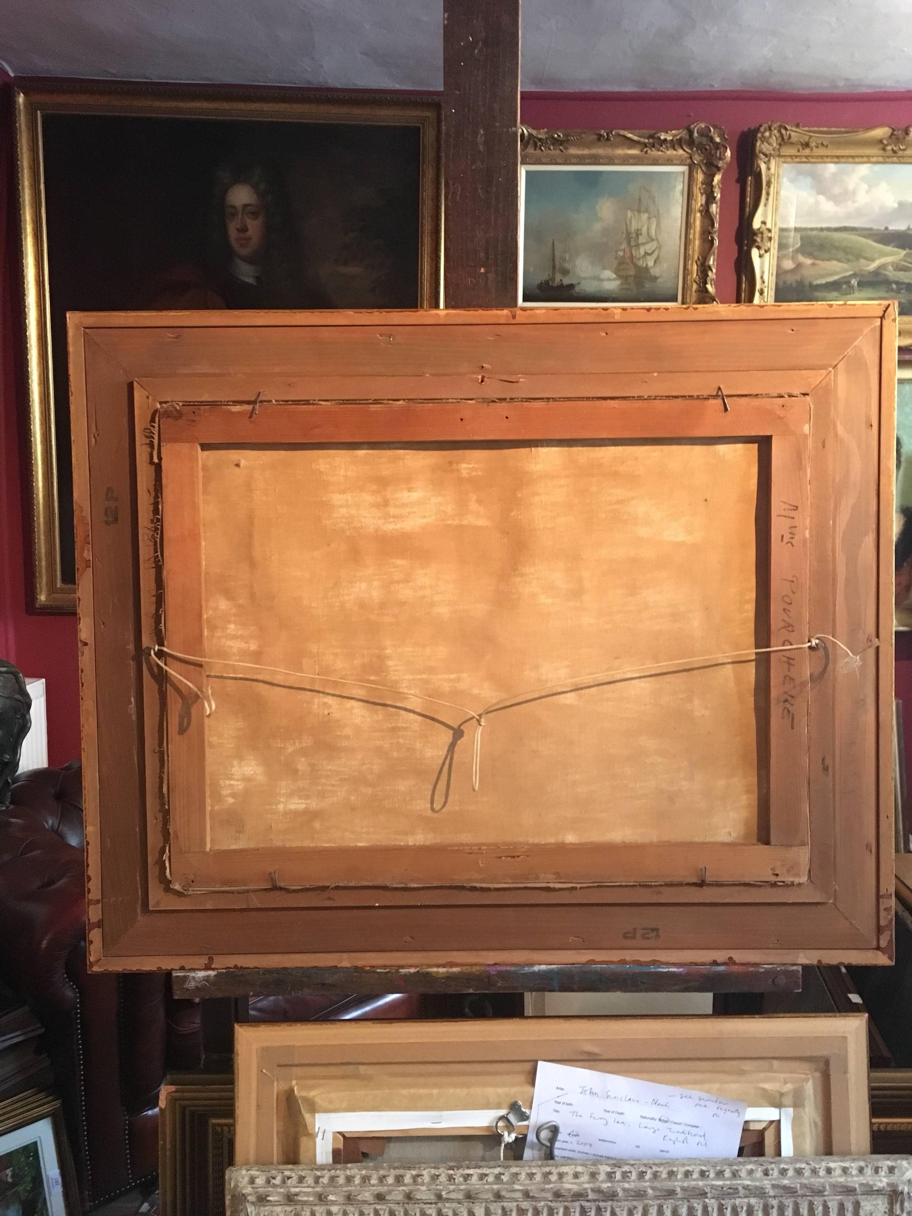 Tranquilo puerto pesquero español, óleo firmado en venta 1