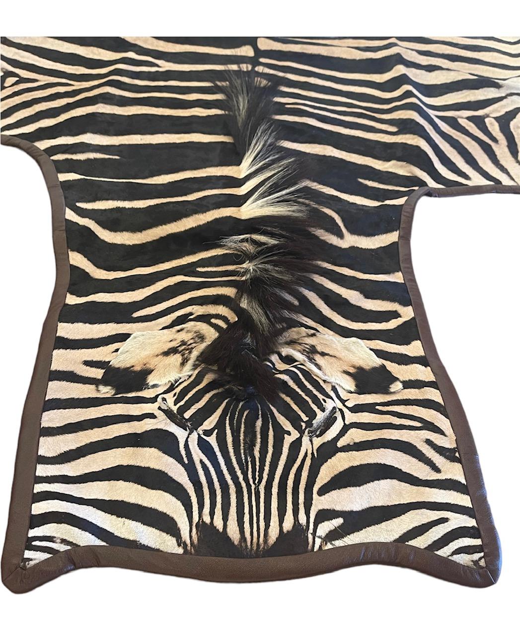 zebra rug brown