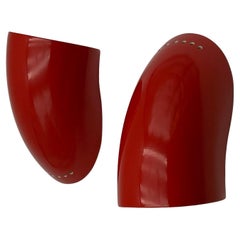 Lampade da parete Gomito di Elio Martinelli per Martinelli Luce in rosso, anni '70, Set di 2