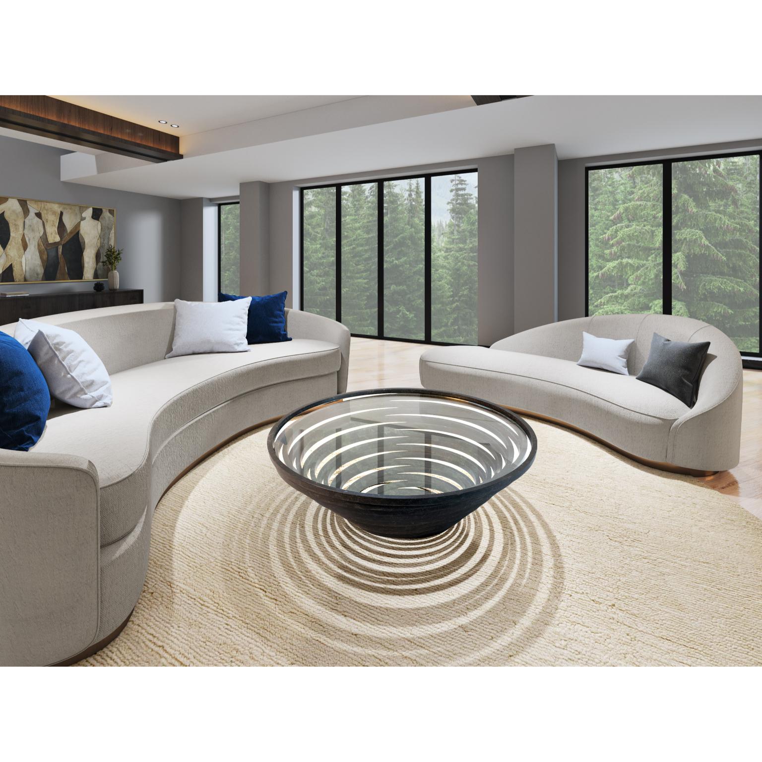 Mesa de centro mediana Gomitolo de mármol blanco de Carrara y cristal by Bufalini Marmi en venta 2