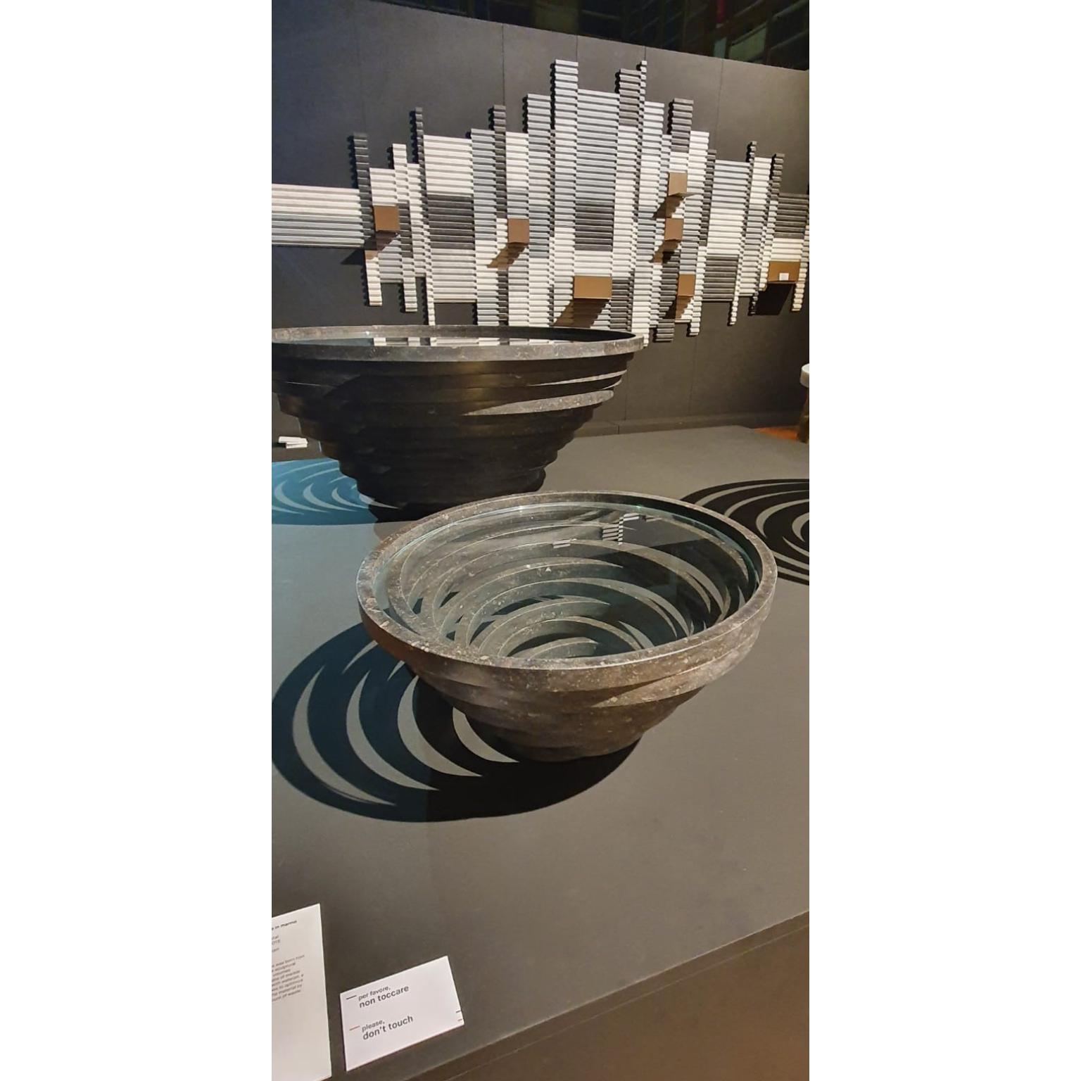 Mesa de centro mediana Gomitolo de mármol blanco de Carrara y cristal by Bufalini Marmi en venta 4