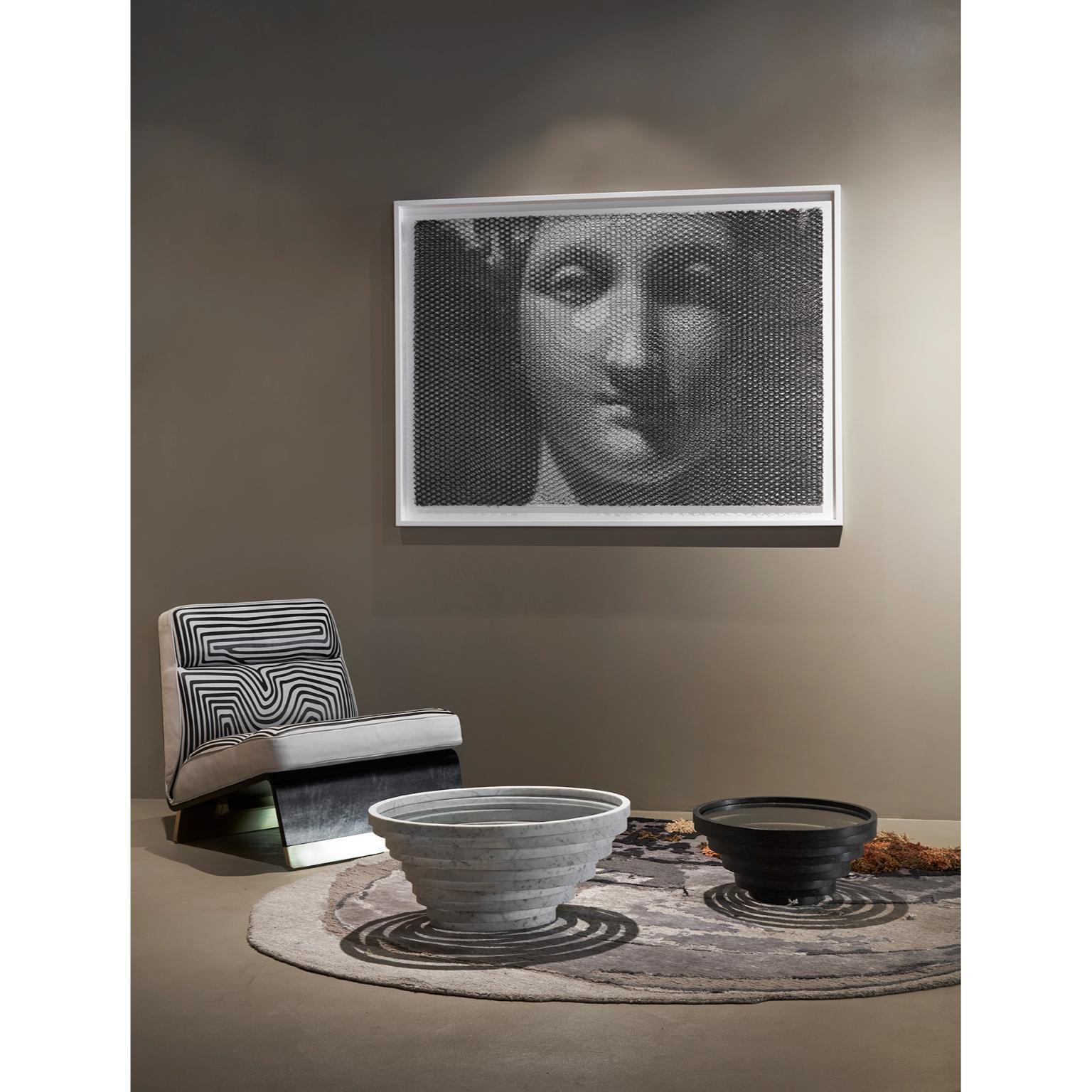 Mesa de centro mediana Gomitolo de mármol blanco de Carrara y cristal by Bufalini Marmi Siglo XXI y contemporáneo en venta