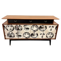 Vintage Gomme Teak Midcentury Sideboard With Fornasetti Decoupage