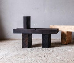 Charred Bench aus Ziegenleder von Riccardo Monte