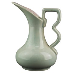 Gonder Pottery Bud Vase Ewer in Grey and Pink Glaze 1940s-1950s